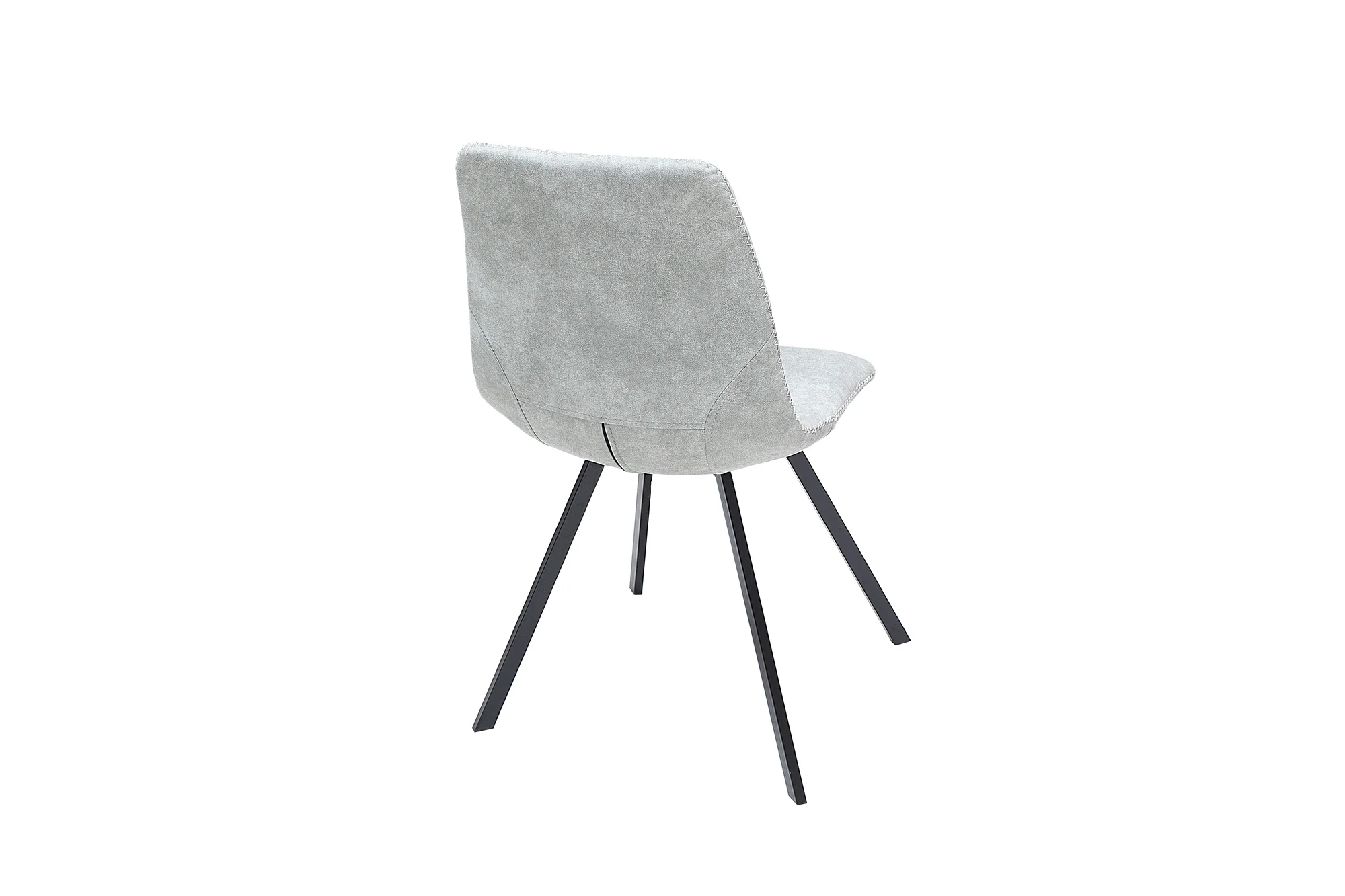 Set of 4 Retro Dining Chairs Stone Grey – Amsterdam - Image 3
