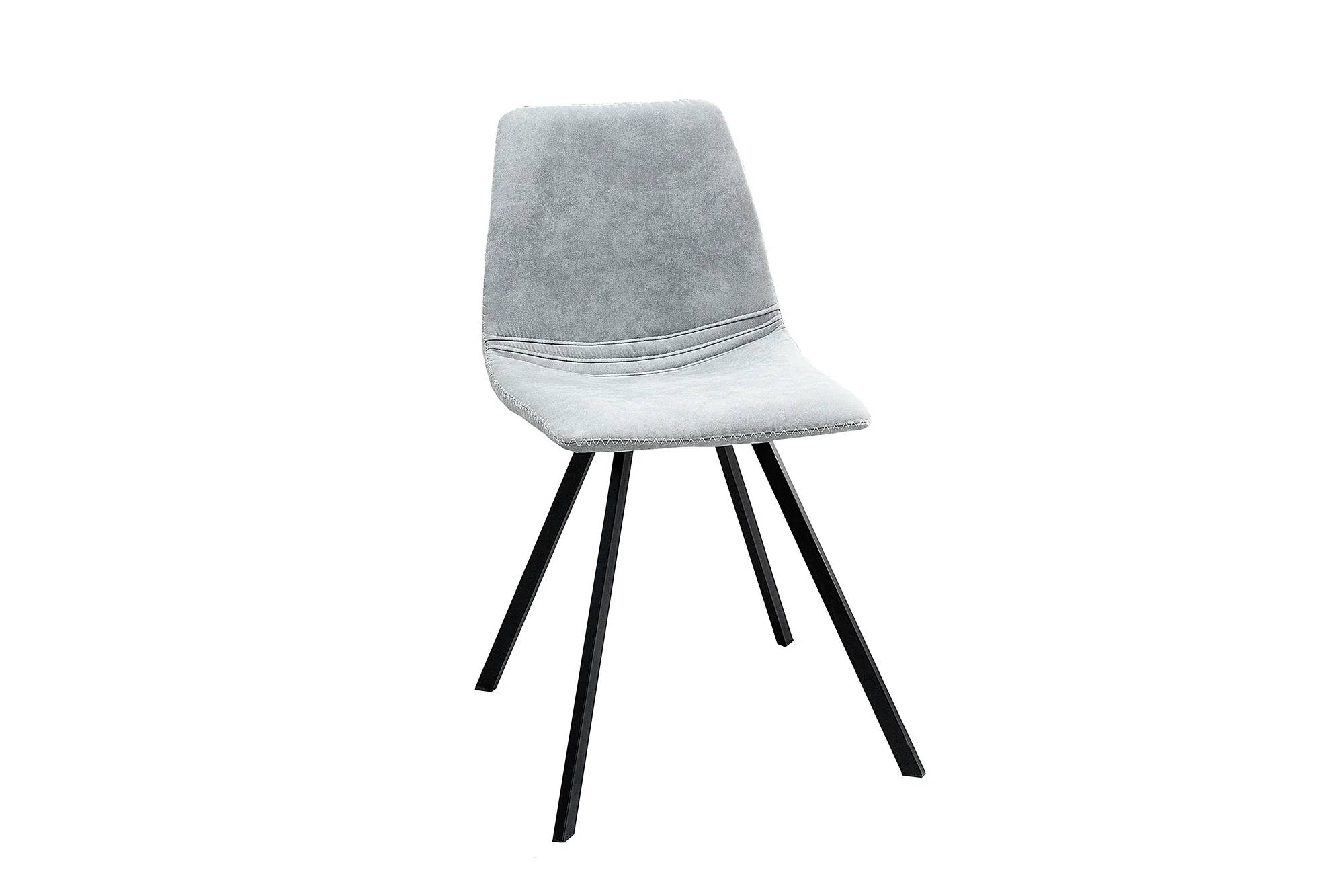 Set of 4 Retro Dining Chairs Stone Grey – Amsterdam - Image 4