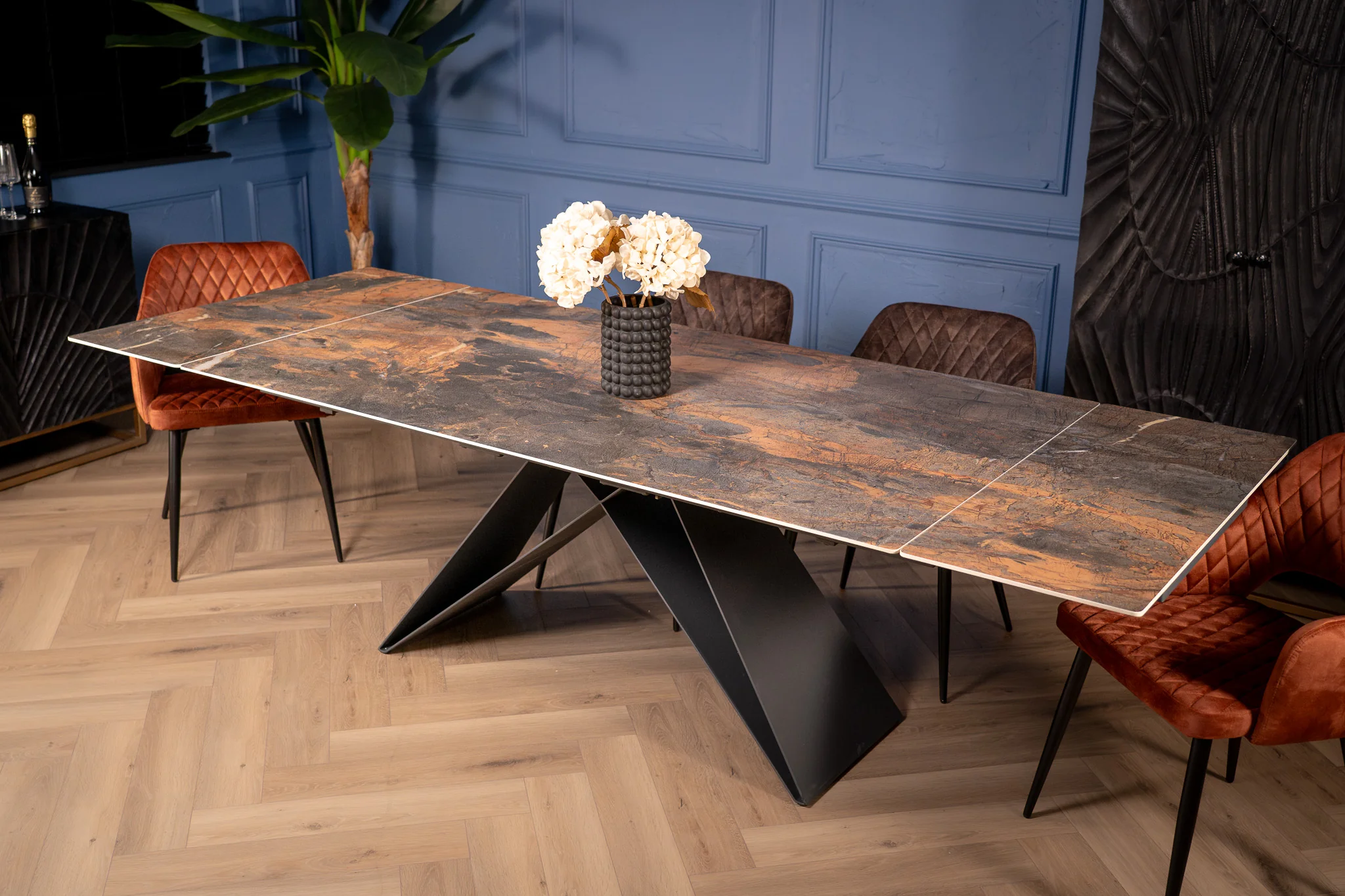 Extendable Sintered Stone Dining Table 180-260cm – Apollo Volcanic Marble - Image 3