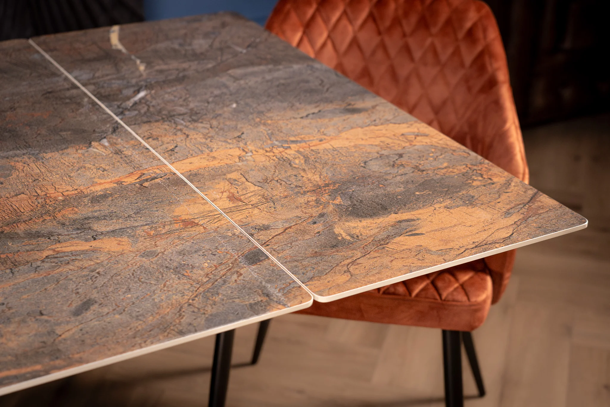 Extendable Sintered Stone Dining Table 180-260cm – Apollo Volcanic Marble - Image 5