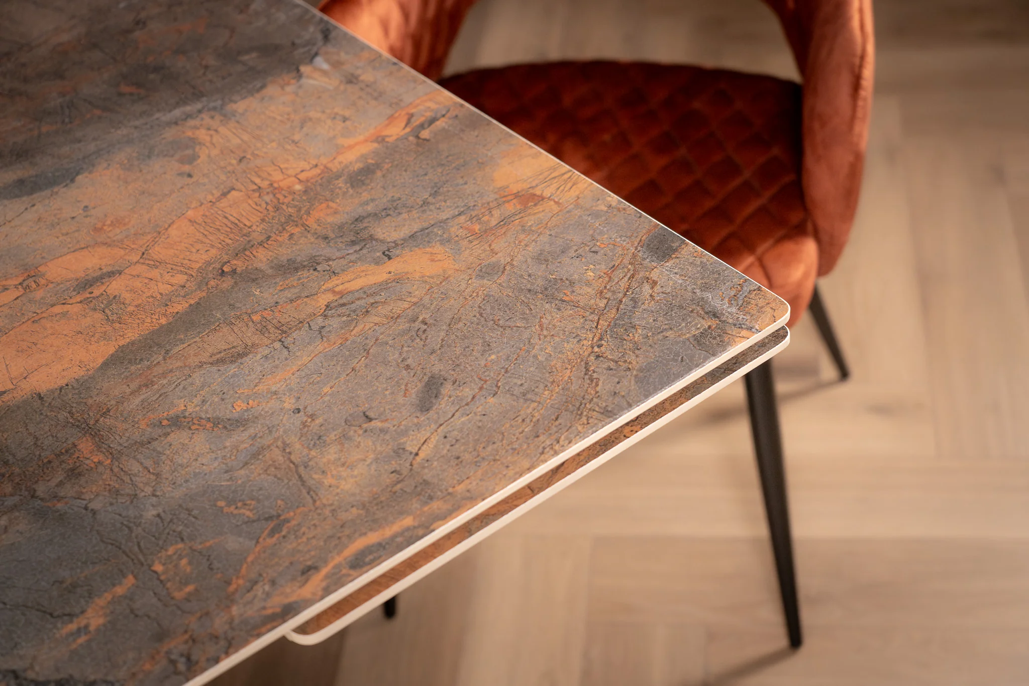 Extendable Sintered Stone Dining Table 180-260cm – Apollo Volcanic Marble - Image 6