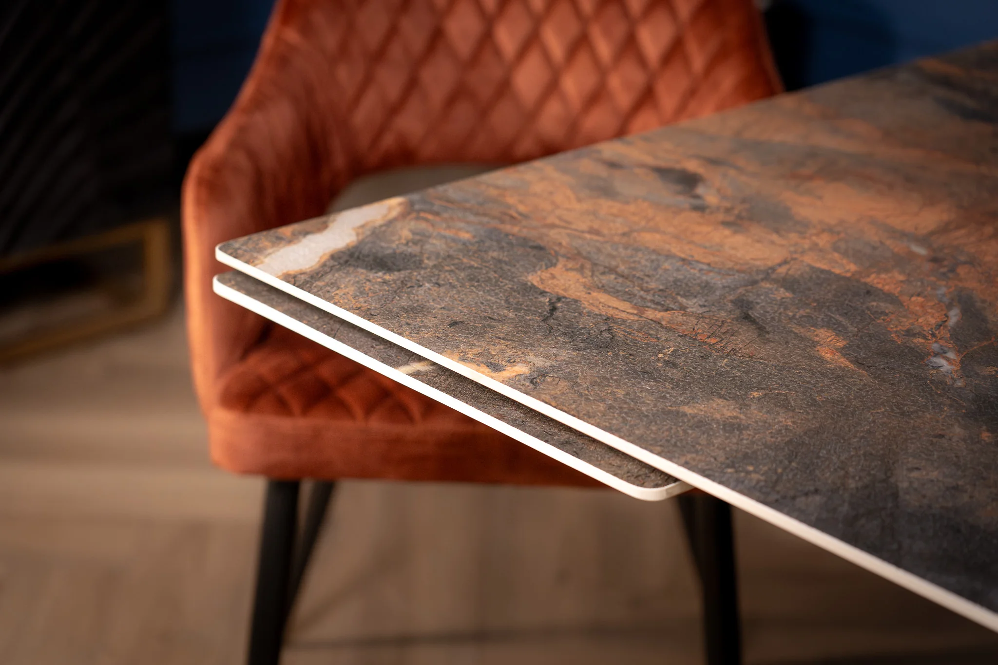 Extendable Sintered Stone Dining Table 180-260cm – Apollo Volcanic Marble - Image 7