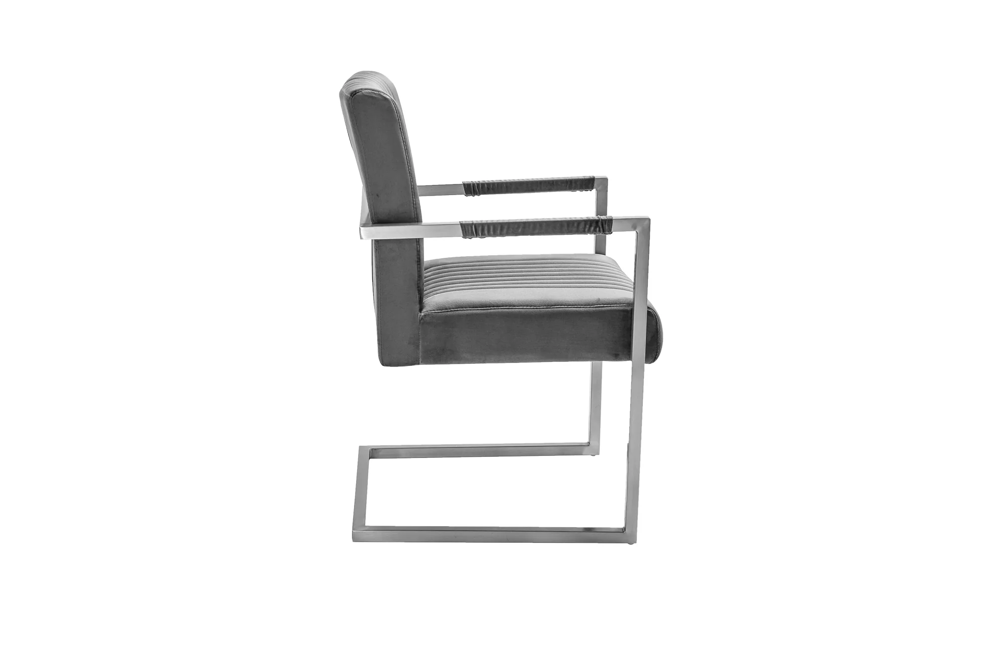 Big Aston Cantilever Steel Armchair Vintage Grey - Image 3