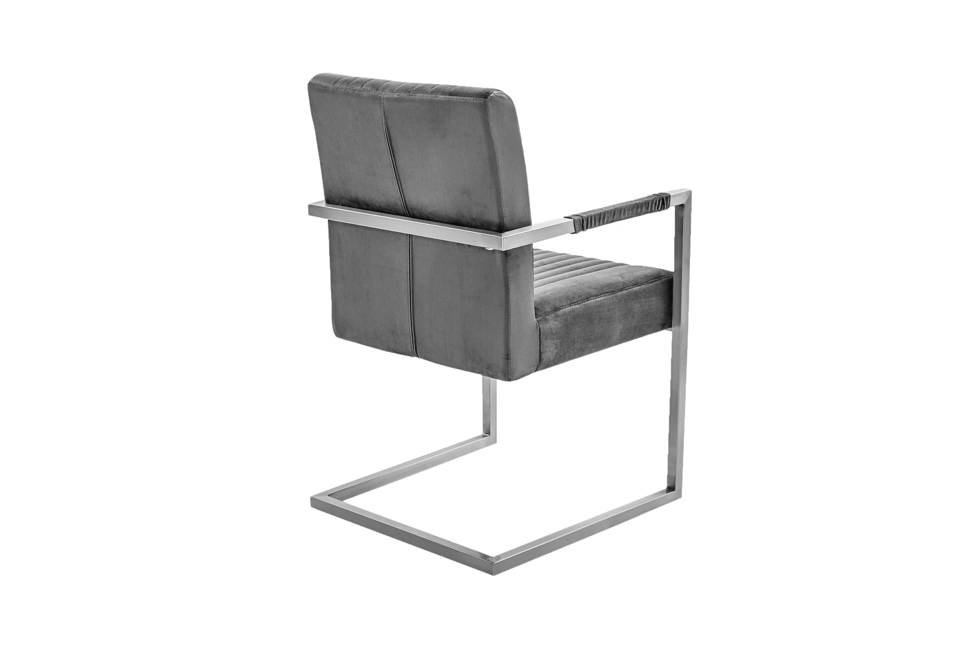 Big Aston Cantilever Steel Armchair Vintage Grey - Image 4