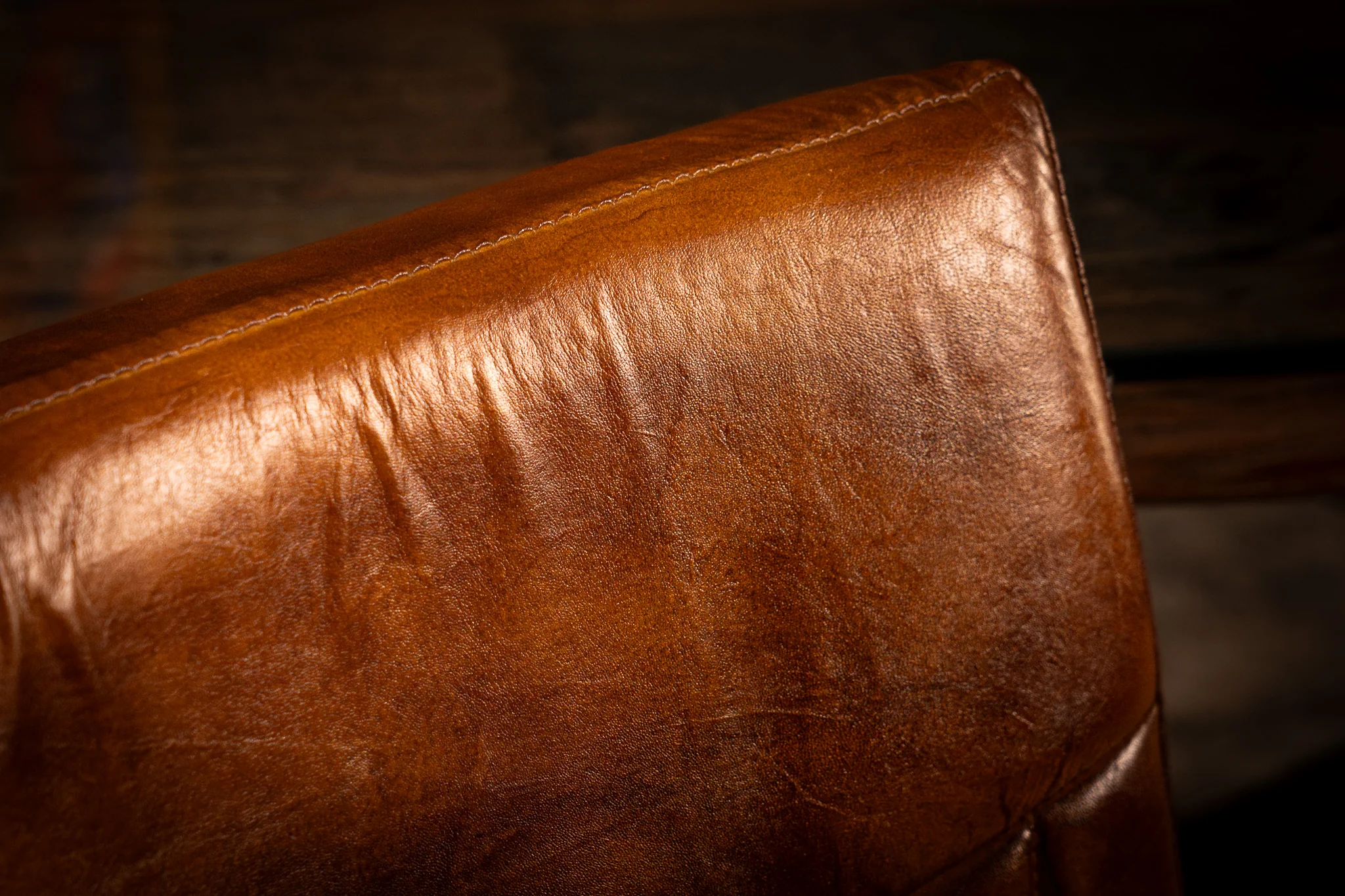 Genuine Leather Cantilever Dining Chair Brown – Veneto - Image 3