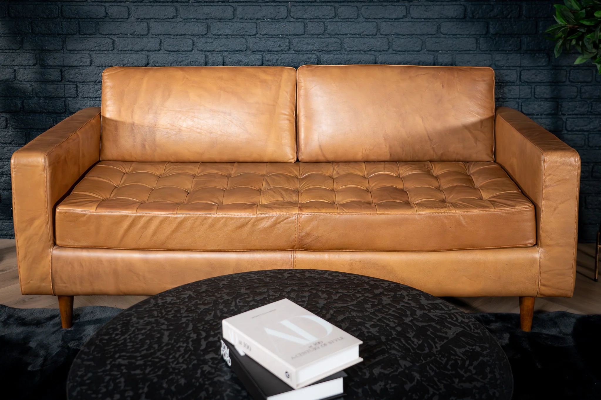 Genuine Leather 3 Seater Sofa 185 cm – California Light Brown - Image 5