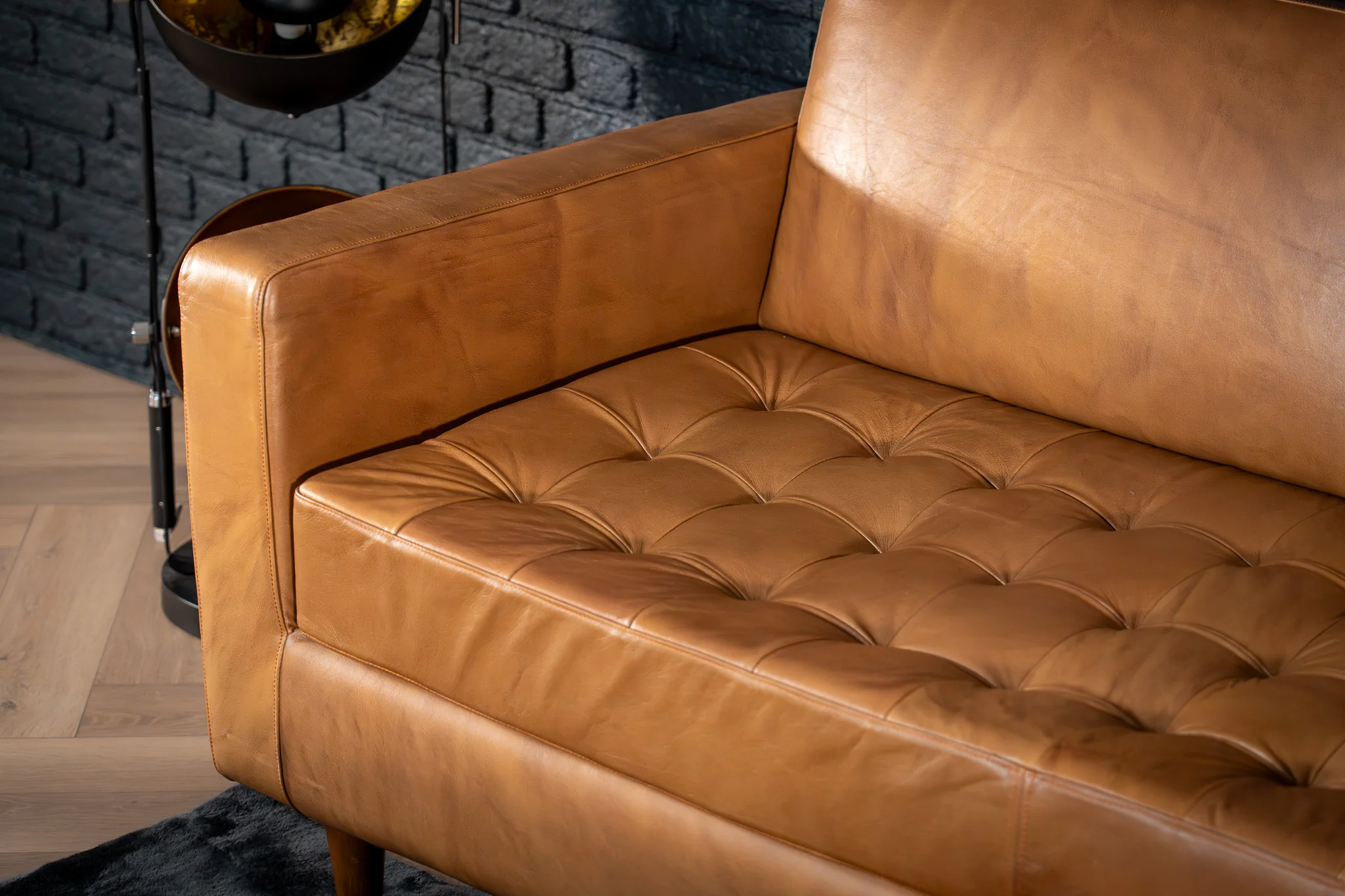 Genuine Leather 3 Seater Sofa 185 cm – California Light Brown - Image 6