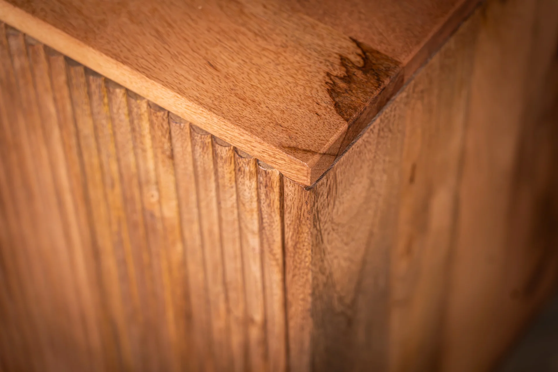 Solid Mango Wood TV Unit Natural Brown 130 cm – Cedric Stone Handles - Image 7