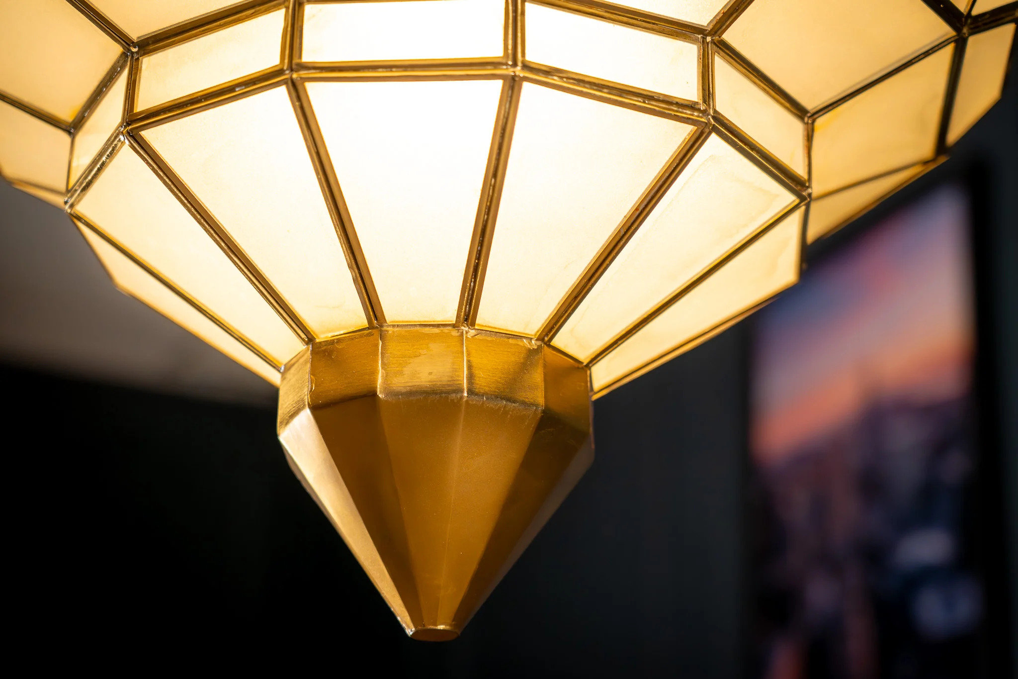 Embossed Lantern Ceiling Light 60 cm in Gold – Celeste - Image 3