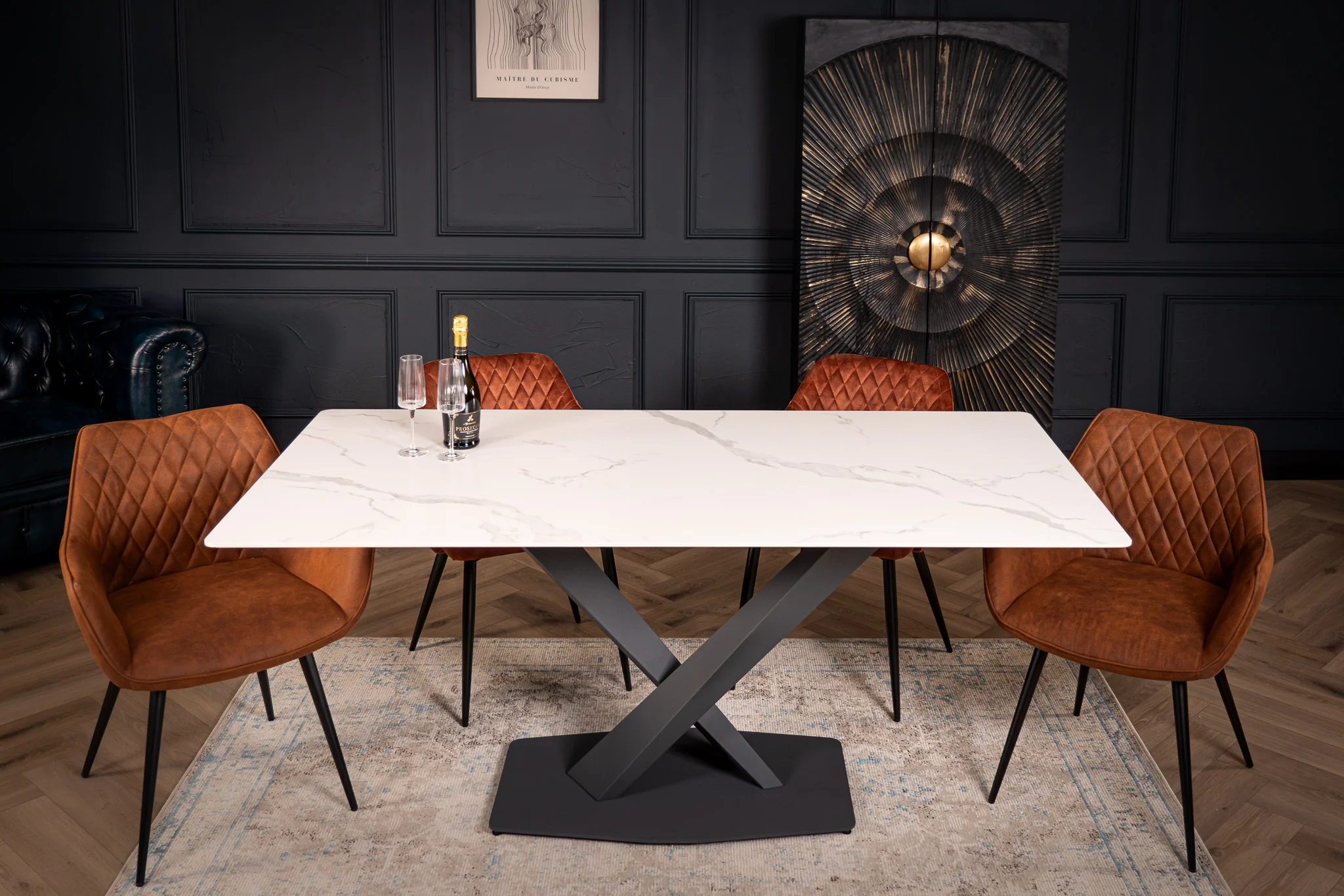 Sintered Stone Dining Table 180cm – Eleganza White Marble - Image 3