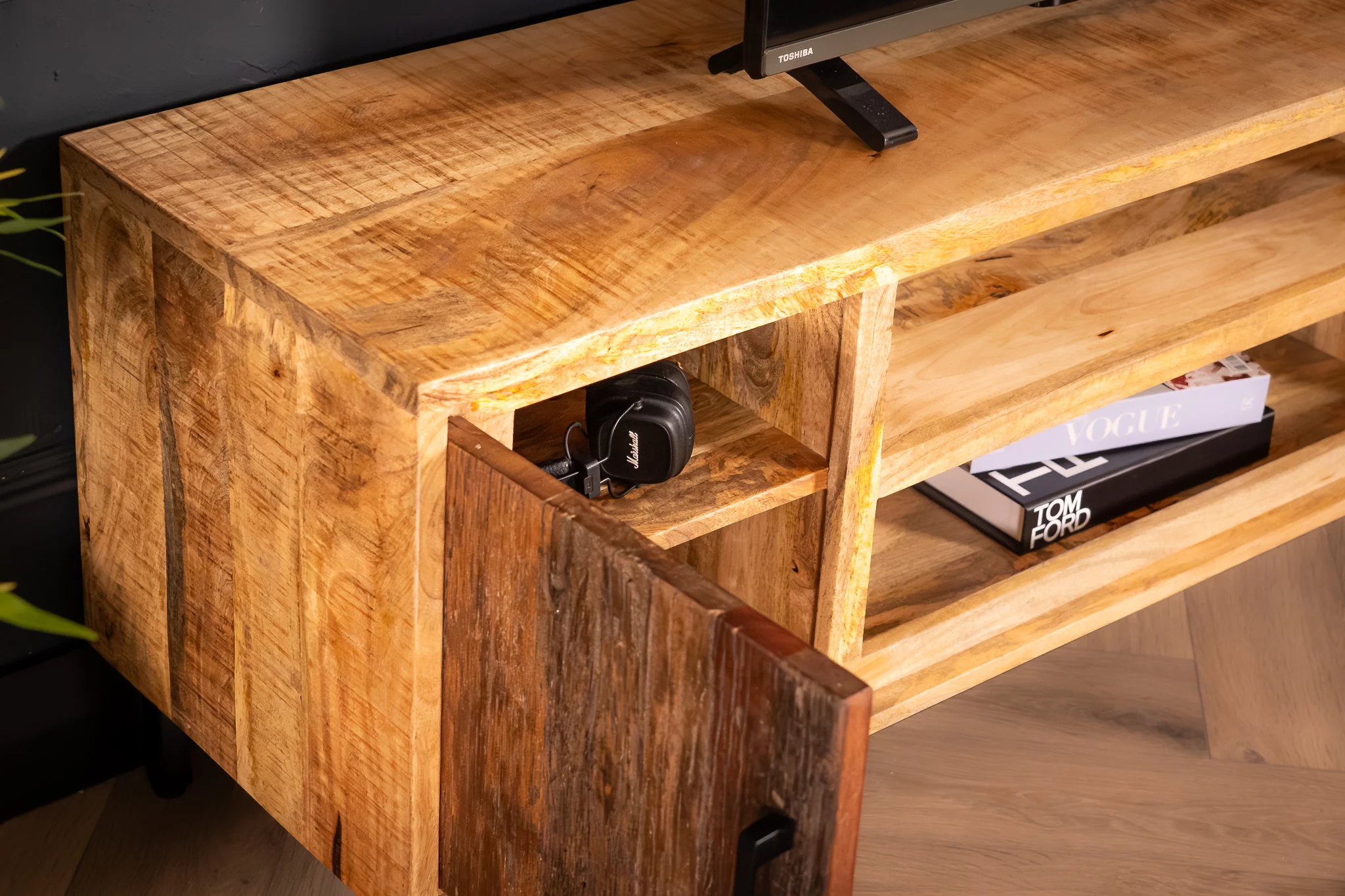 Solid Mango Wood TV unit Recycled Wood Front 145 cm – Factory Industrial - Image 9