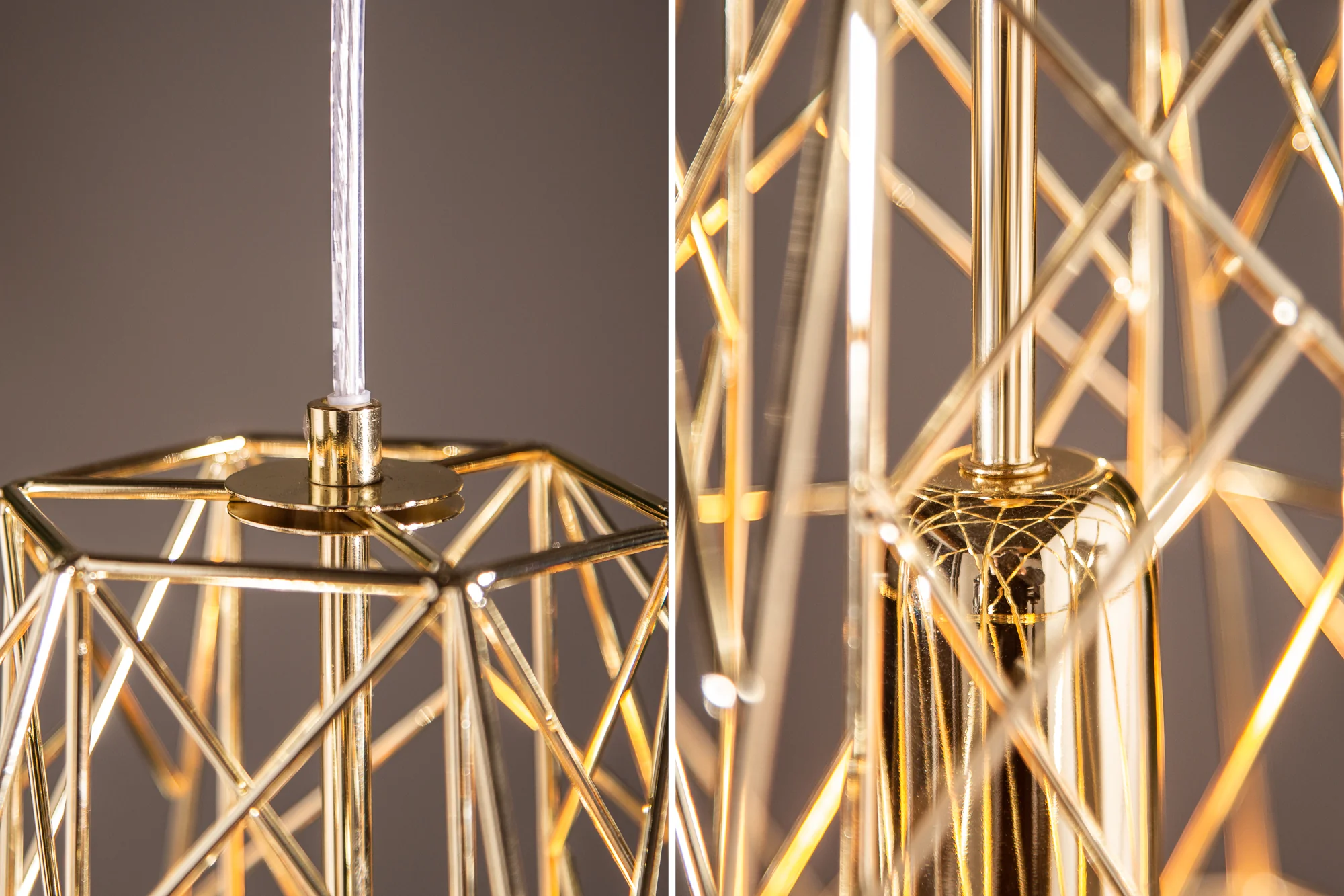Industrial Cage Pendant Light 36 cm in Gold – Filigree - Image 4