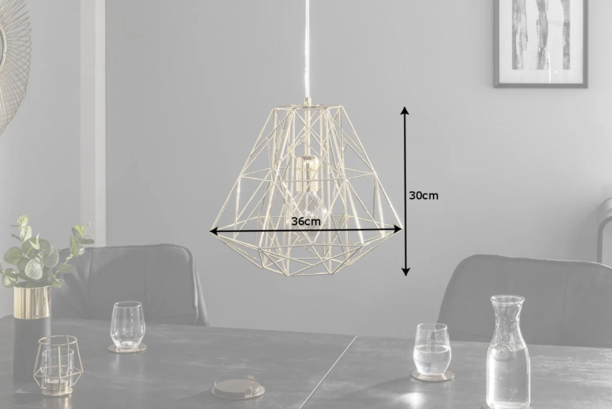 Industrial Cage Pendant Light 36 cm in Gold – Filigree - Image 6