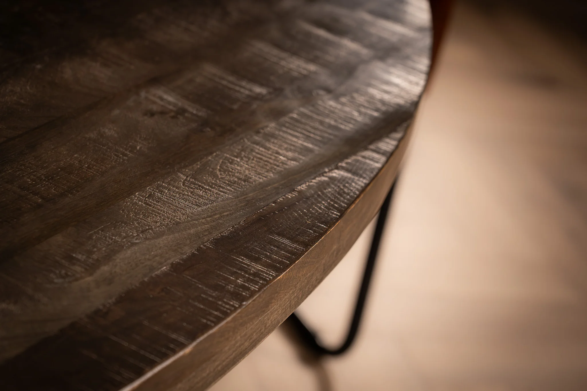 Solid Mango Dark Brown Wood Oval Dining Table 160cm – Galaxie Spider Frame - Image 6