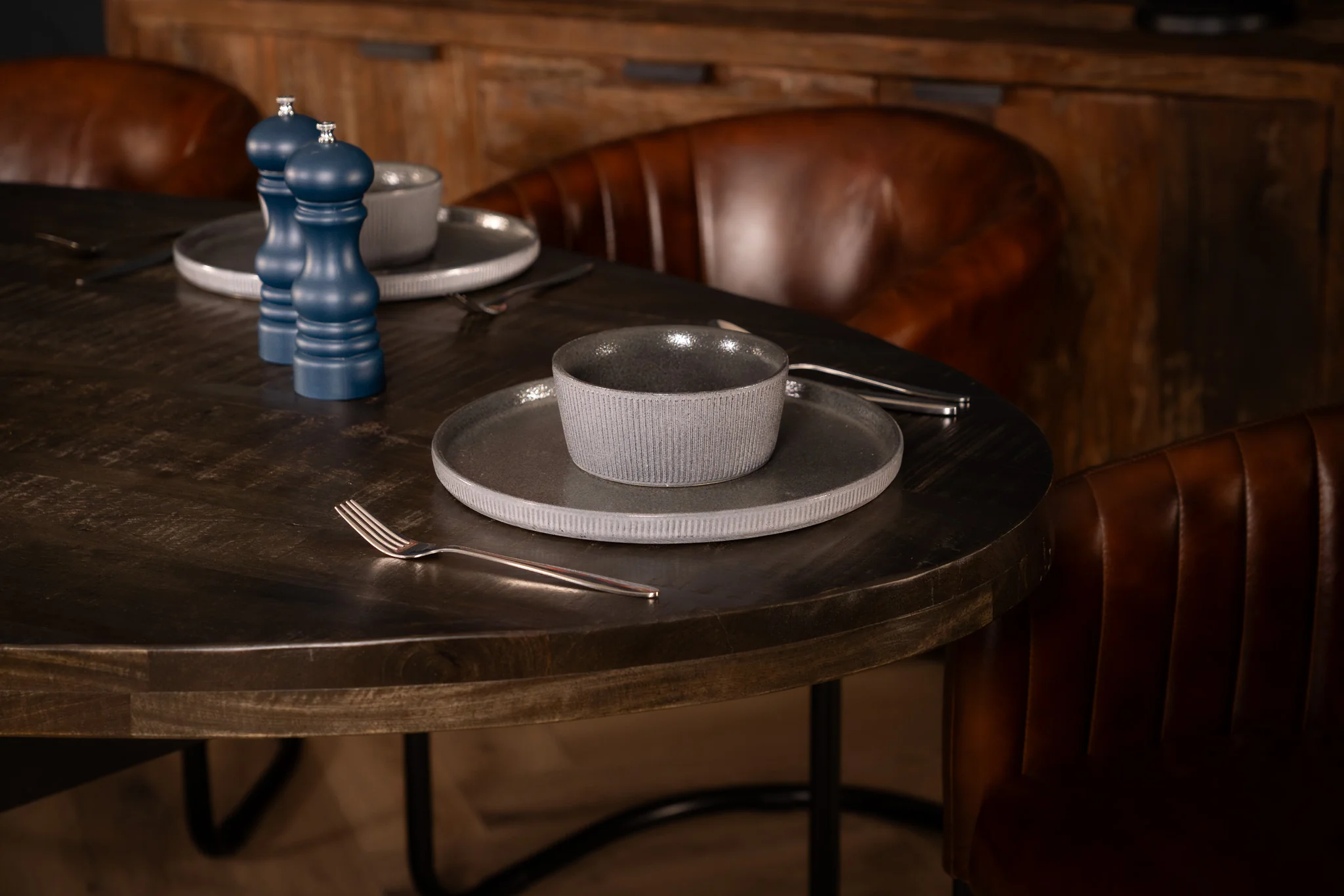 Solid Mango Dark Brown Wood Oval Dining Table 160cm – Galaxie Spider Frame - Image 9