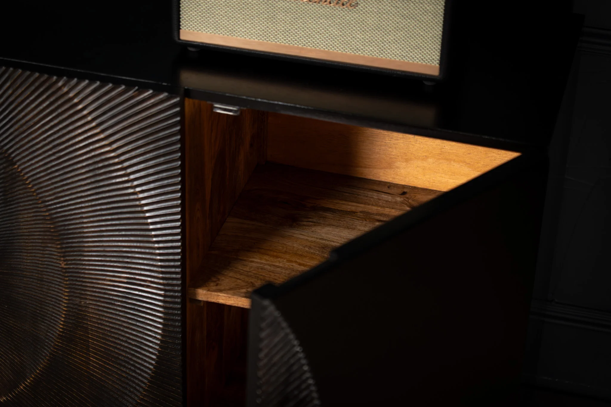 Solid Mango Wood Sideboard Black 177 cm – Sunset - Image 8