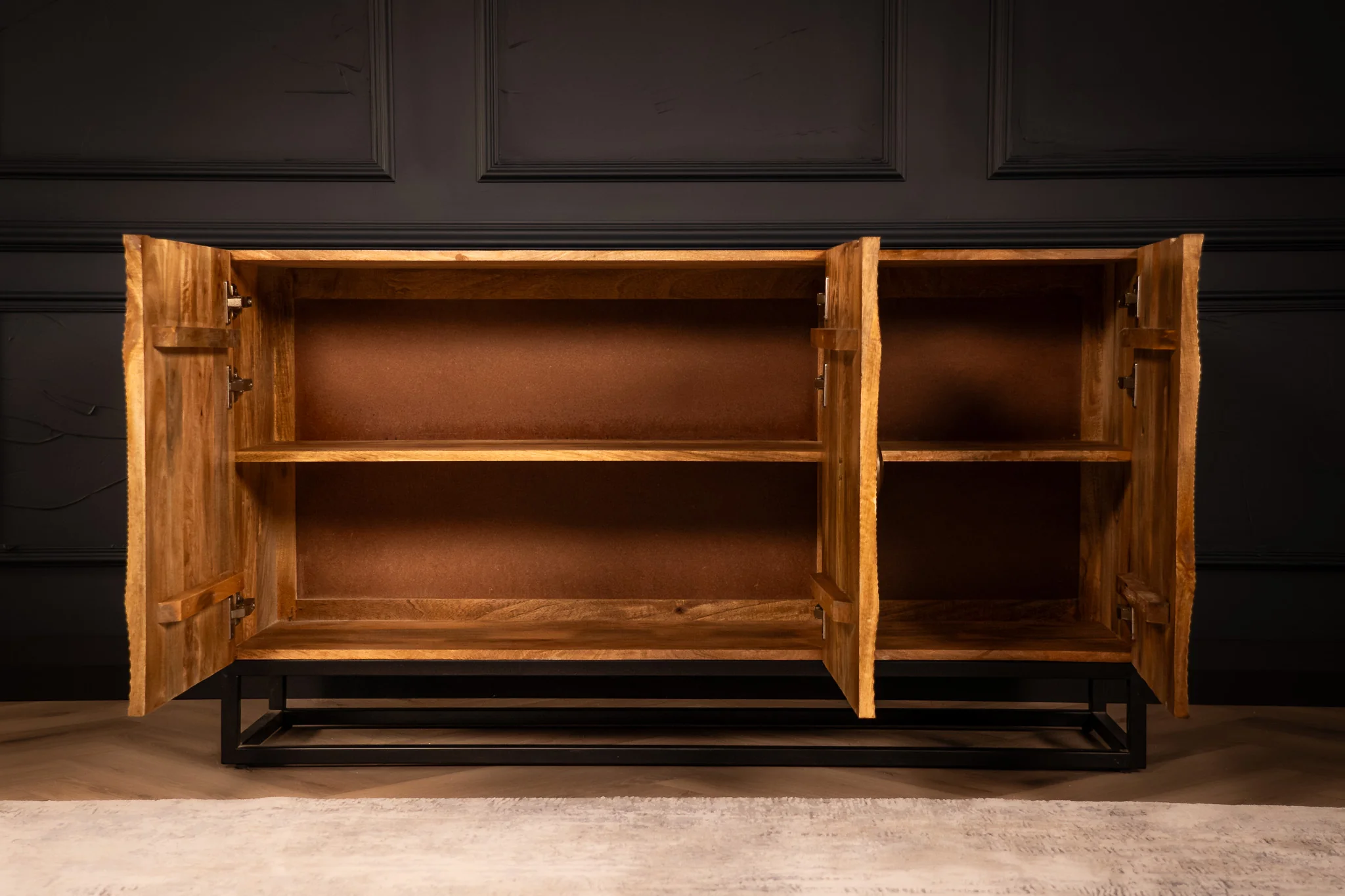 Solid Mango Wood Sideboard Natural Brown 140 cm – Sunset - Image 11