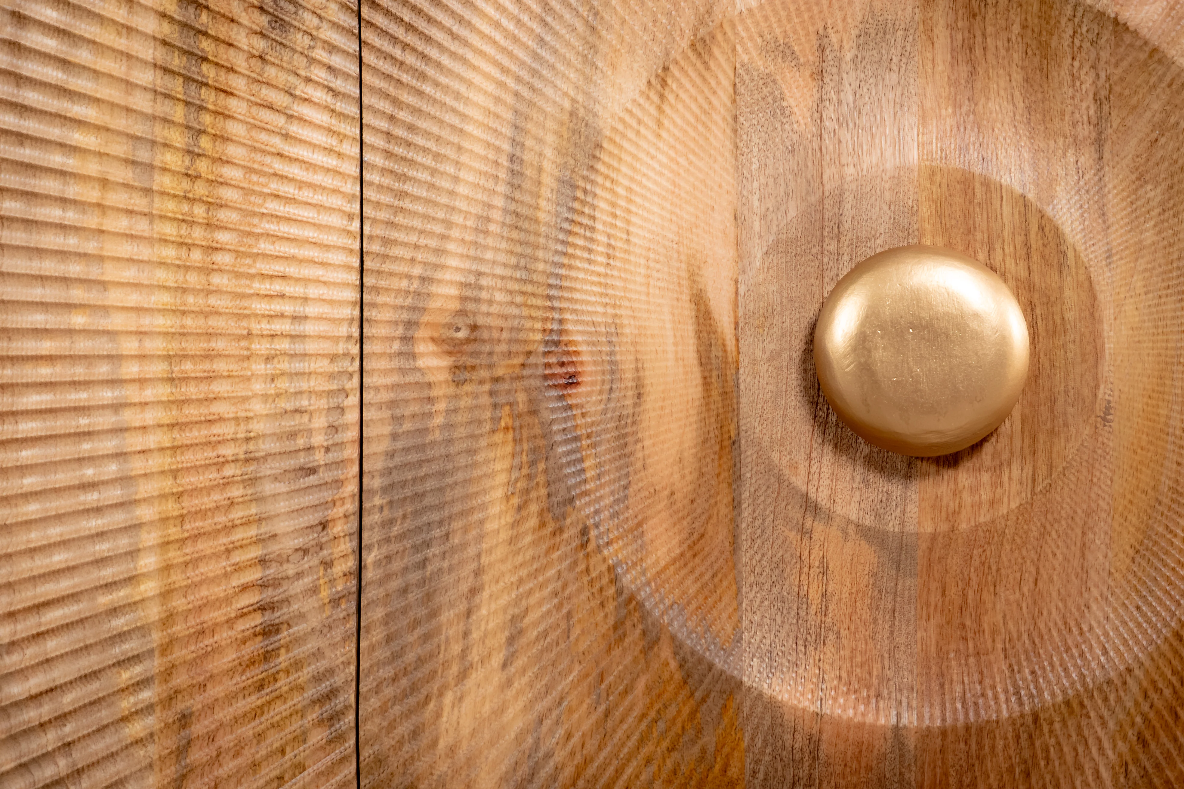 Solid Mango Wood Sideboard Natural Brown 140 cm – Sunset - Image 5