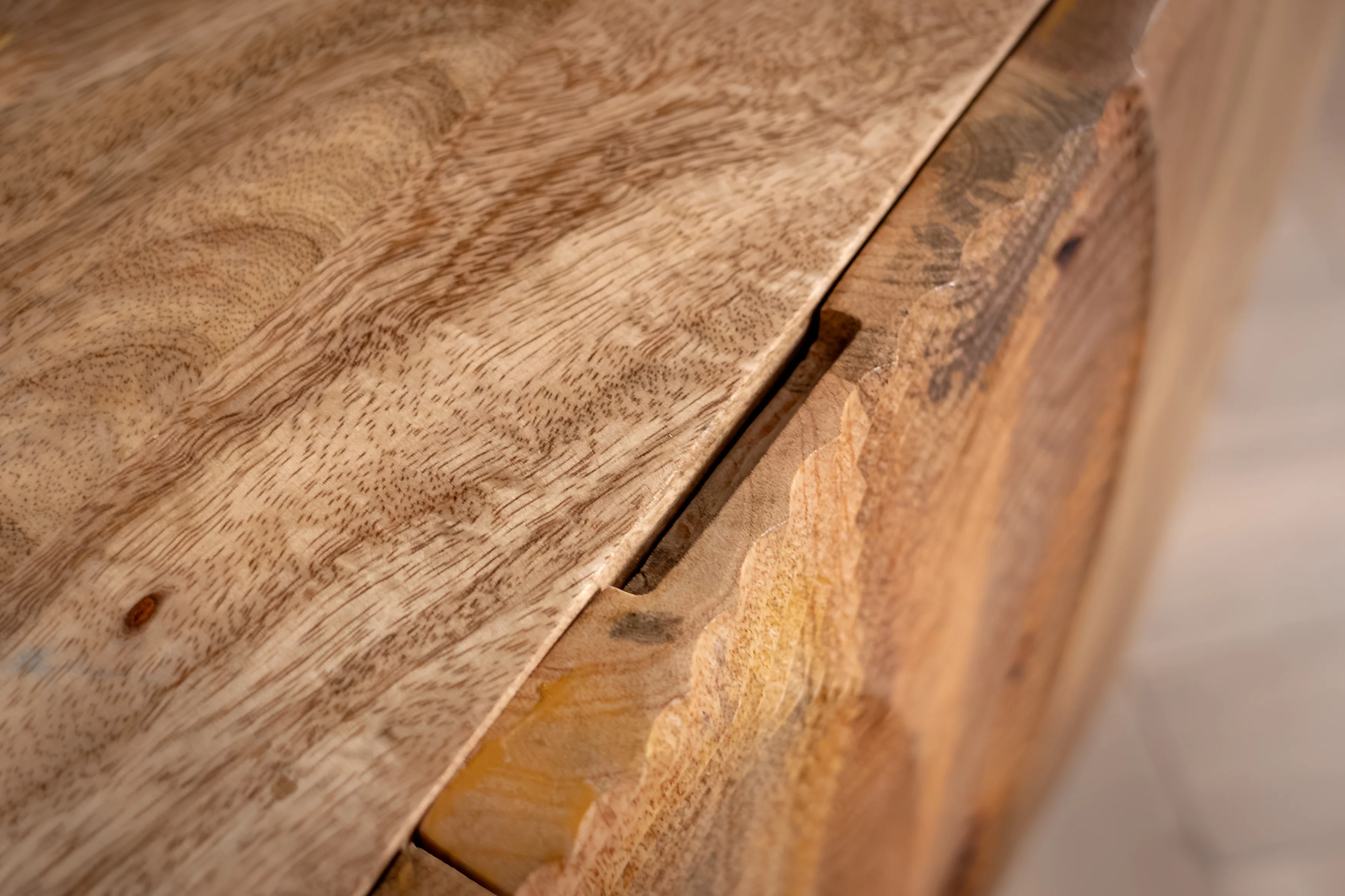 Solid Mango Wood Sideboard Natural Brown 140 cm – Sunset - Image 7