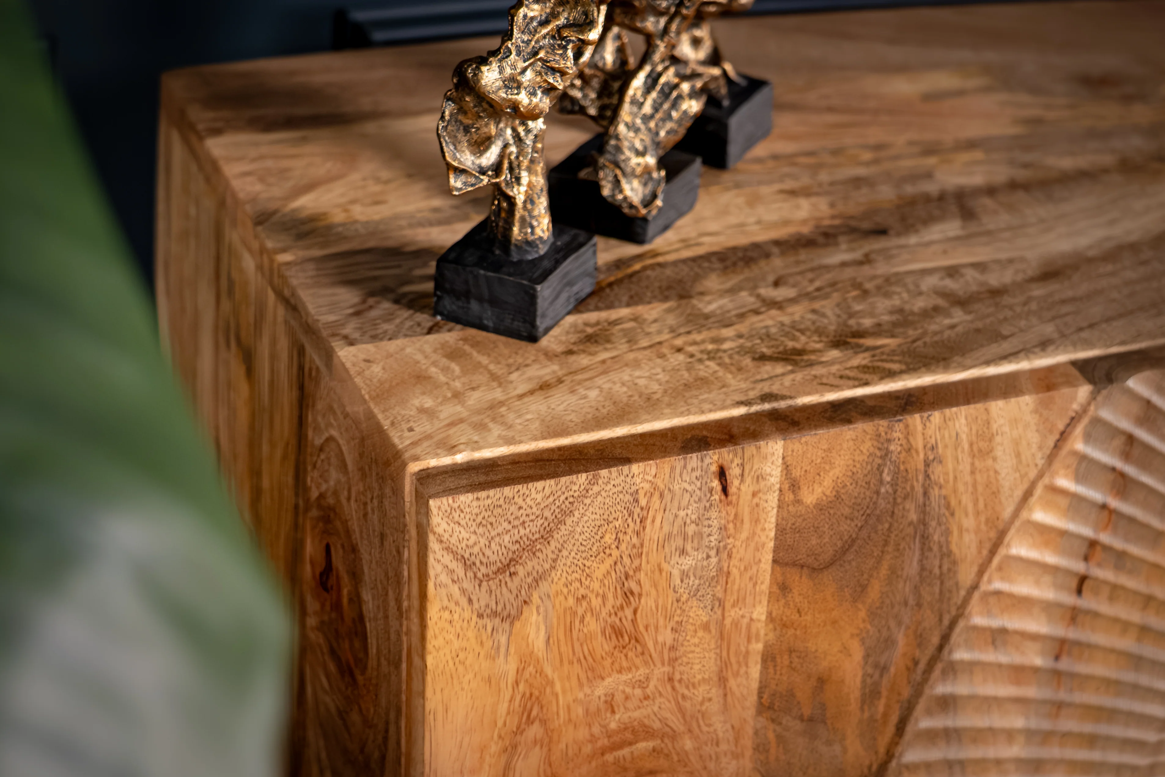 Solid Mango Wood Sideboard Natural Brown 140 cm – Sunset - Image 9