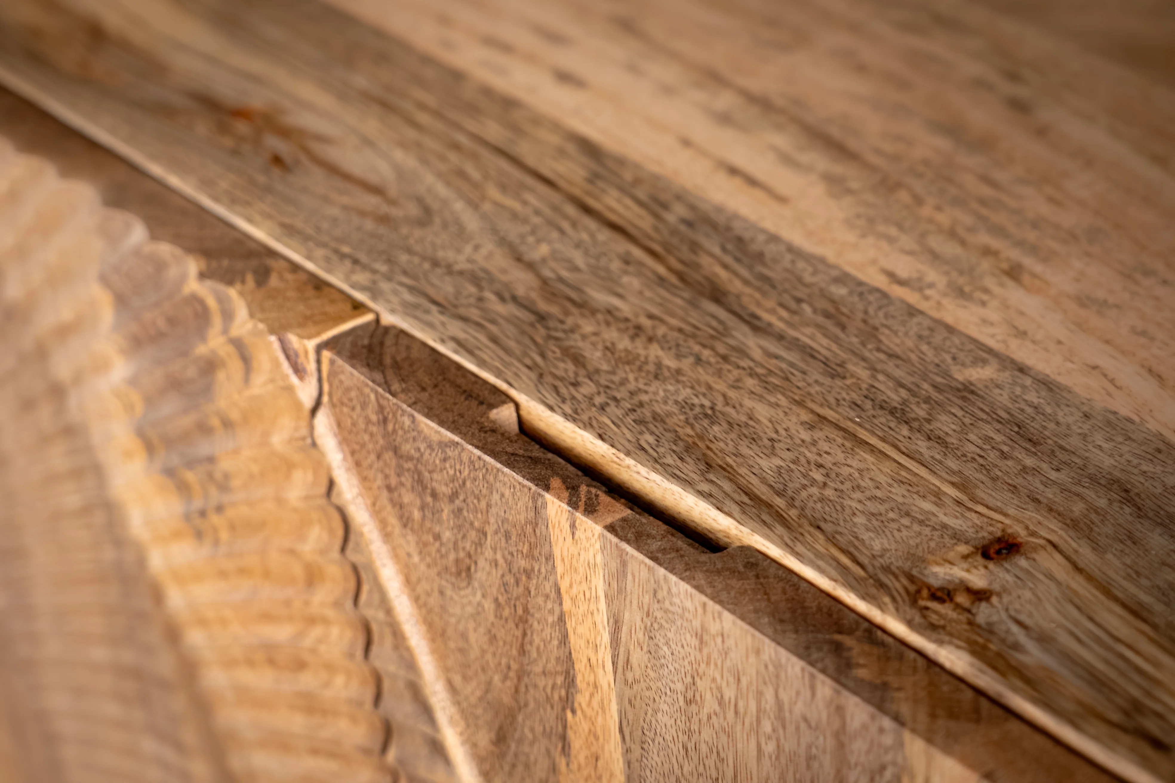 Solid Mango Wood Sideboard Natural Brown 177 cm – Sunset - Image 4