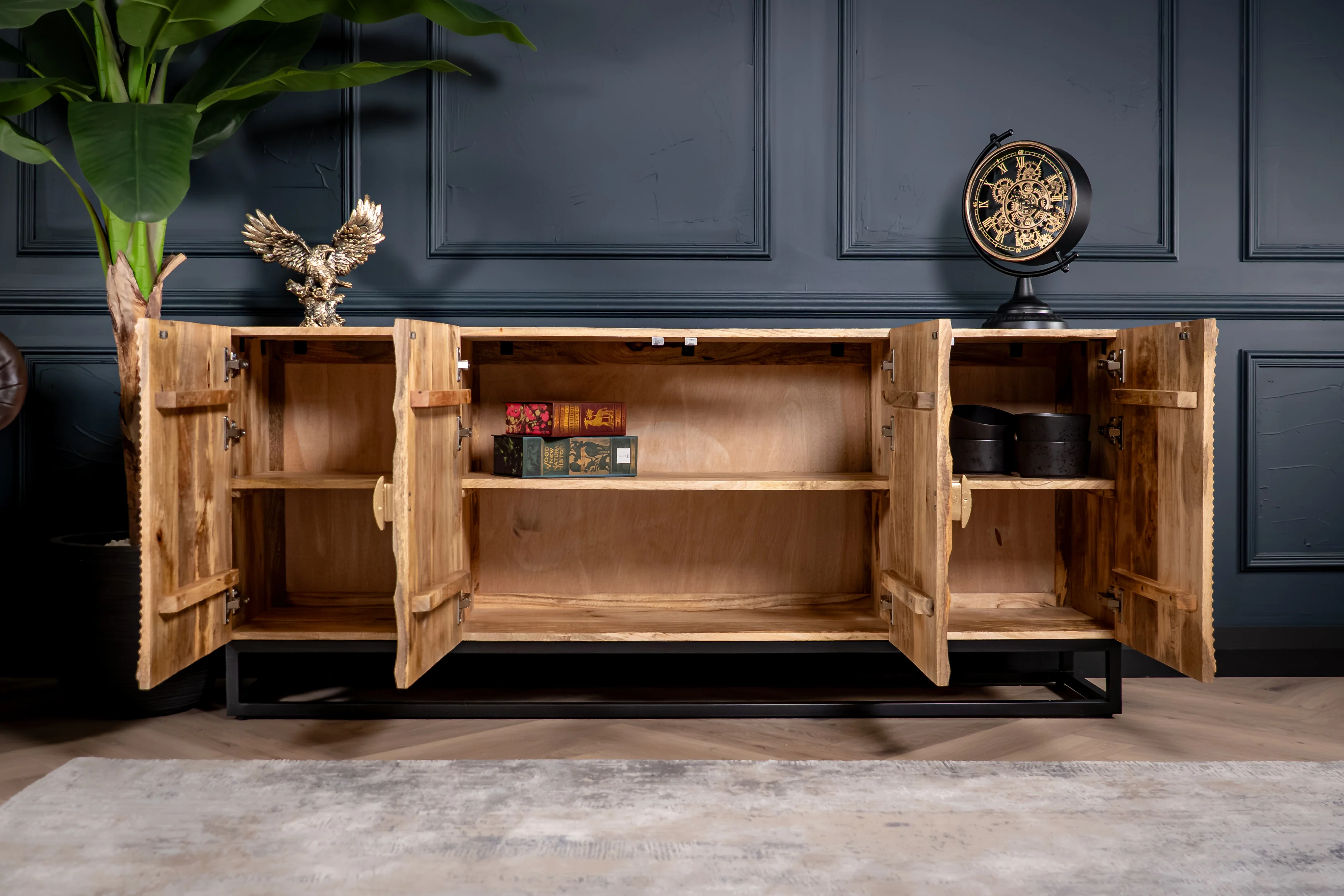 Solid Mango Wood Sideboard Natural Brown 177 cm – Sunset - Image 5