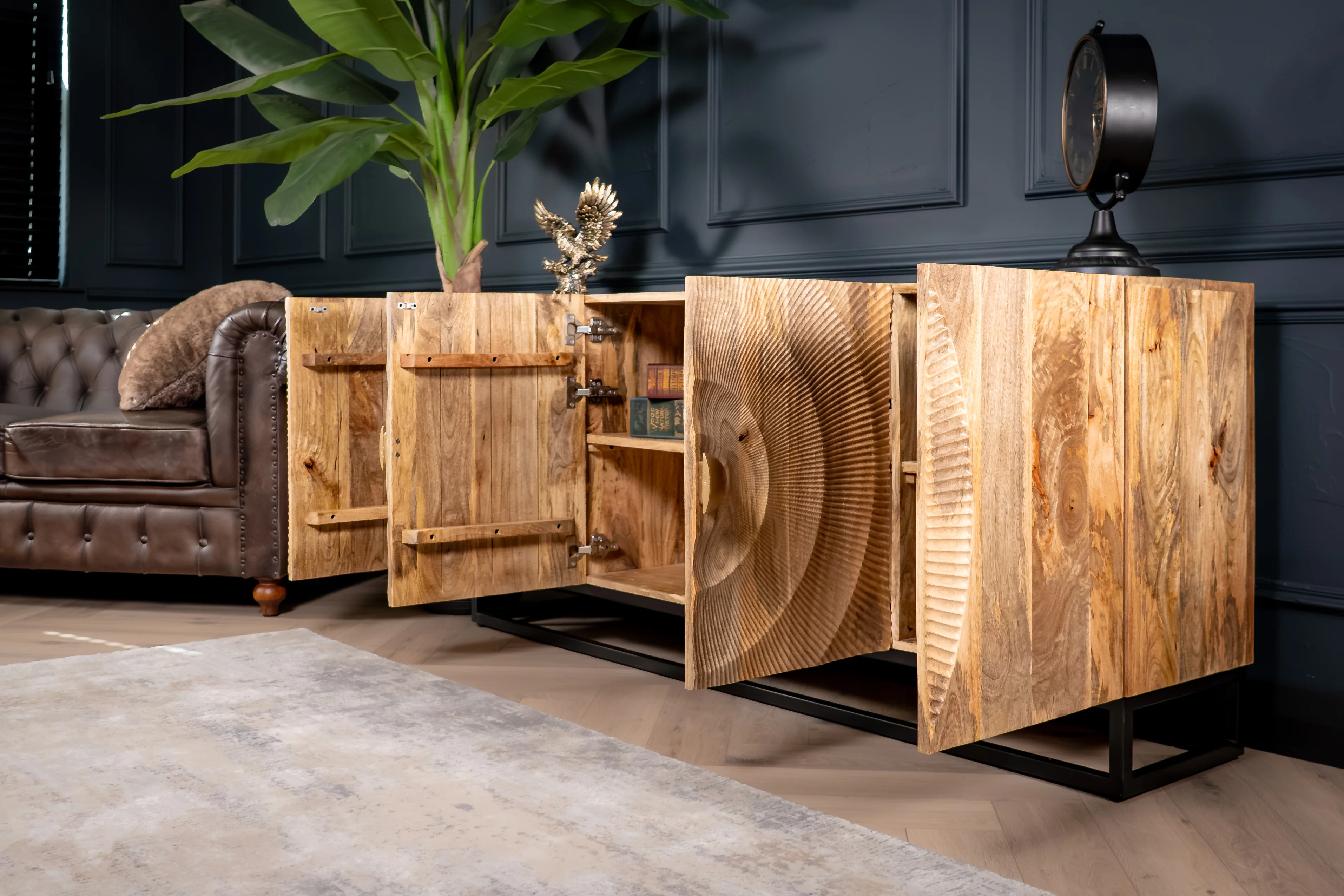 Solid Mango Wood Sideboard Natural Brown 177 cm – Sunset - Image 6