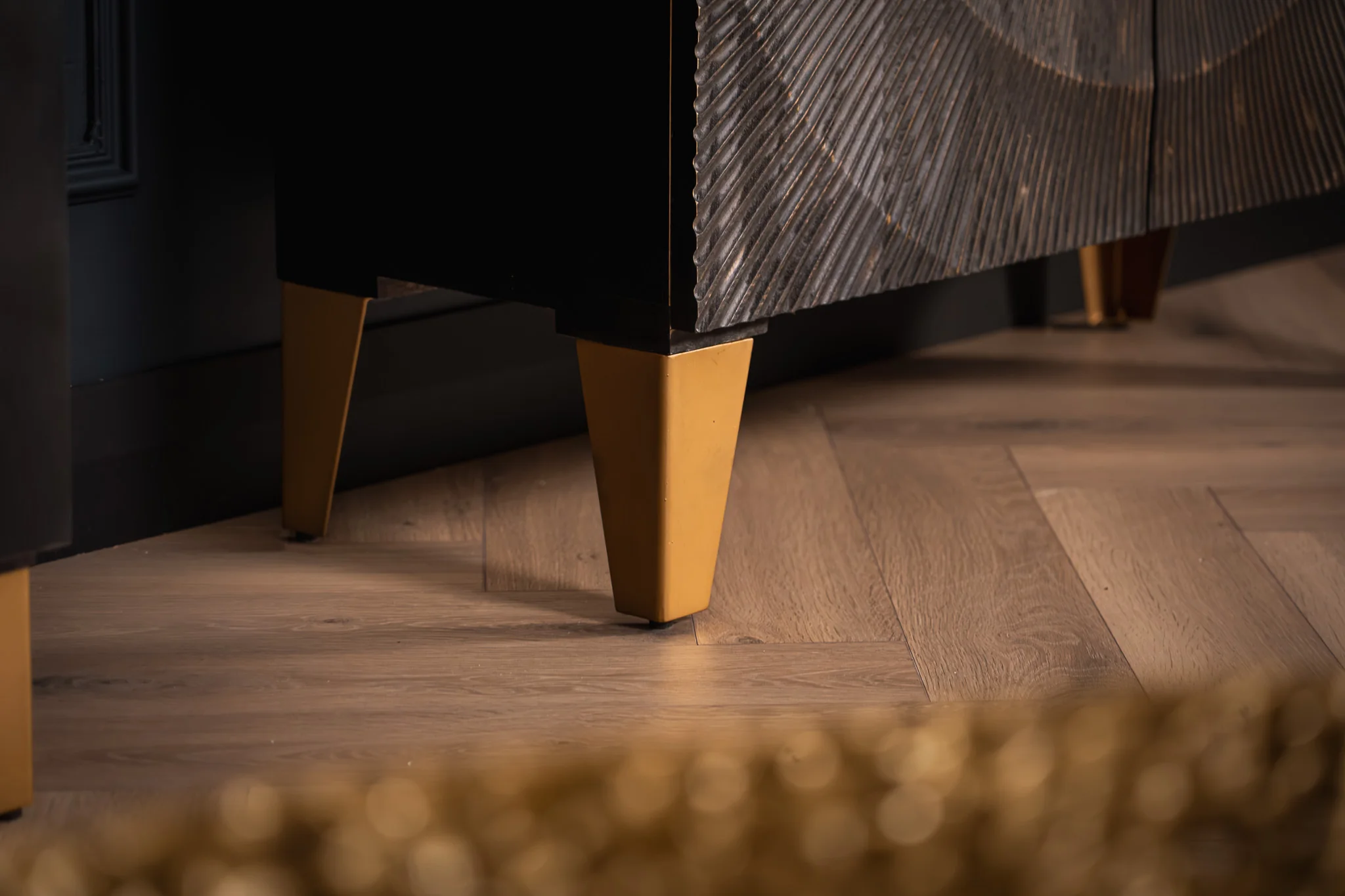 Solid Mango Wood Storage Cabinet Black 100 cm – Sunset - Image 8