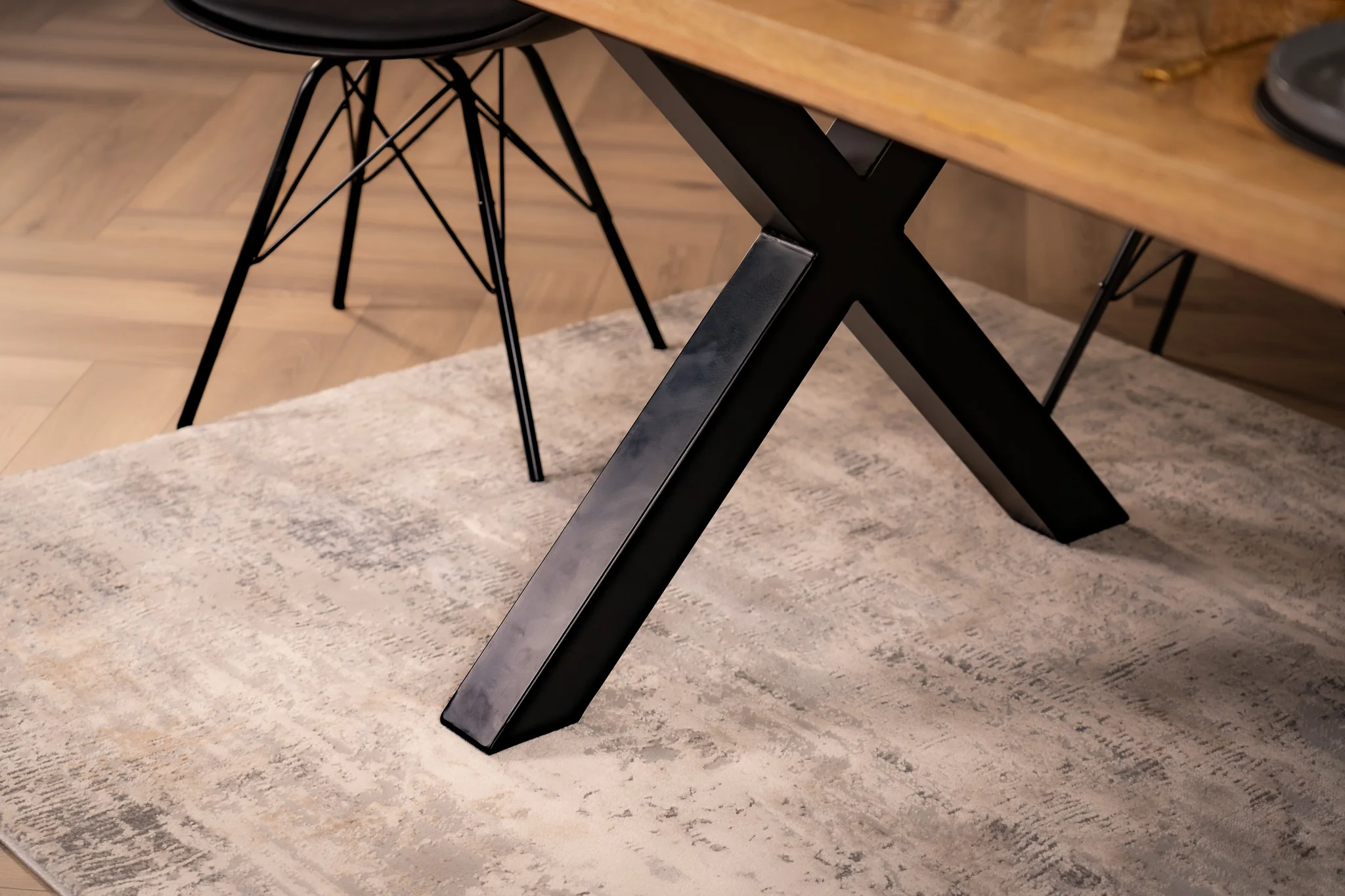 Solid Mango Wood Industrial Dining Table 160cm – Artwood Home X Frame - Image 3