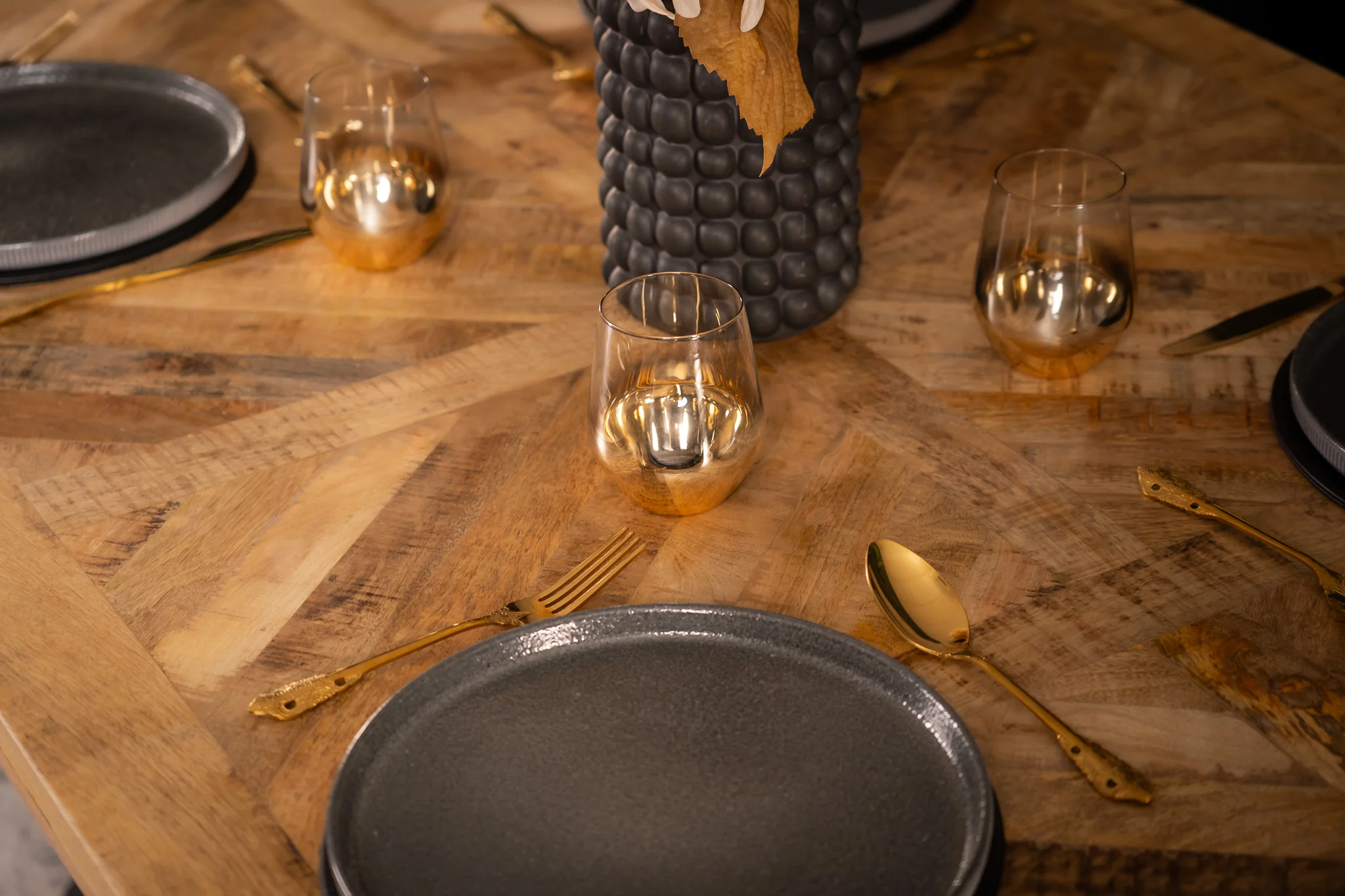 Solid Mango Wood Industrial Dining Table 160cm – Artwood Home X Frame - Image 6