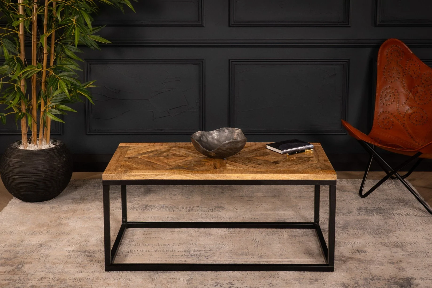 Solid Mango Wood Coffee Table 100 cm – Artwood - Image 3