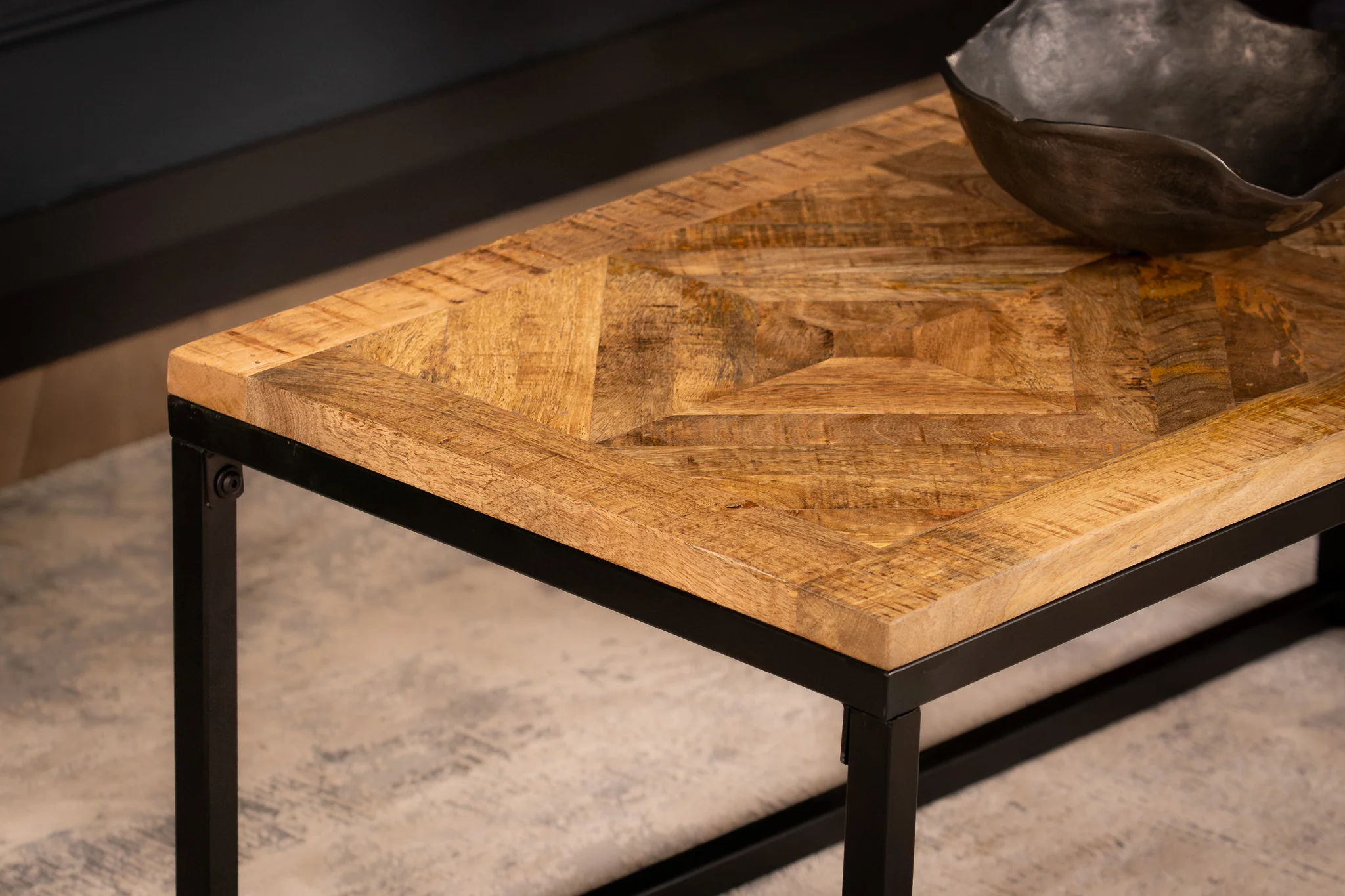 Solid Mango Wood Coffee Table 100 cm – Artwood - Image 7