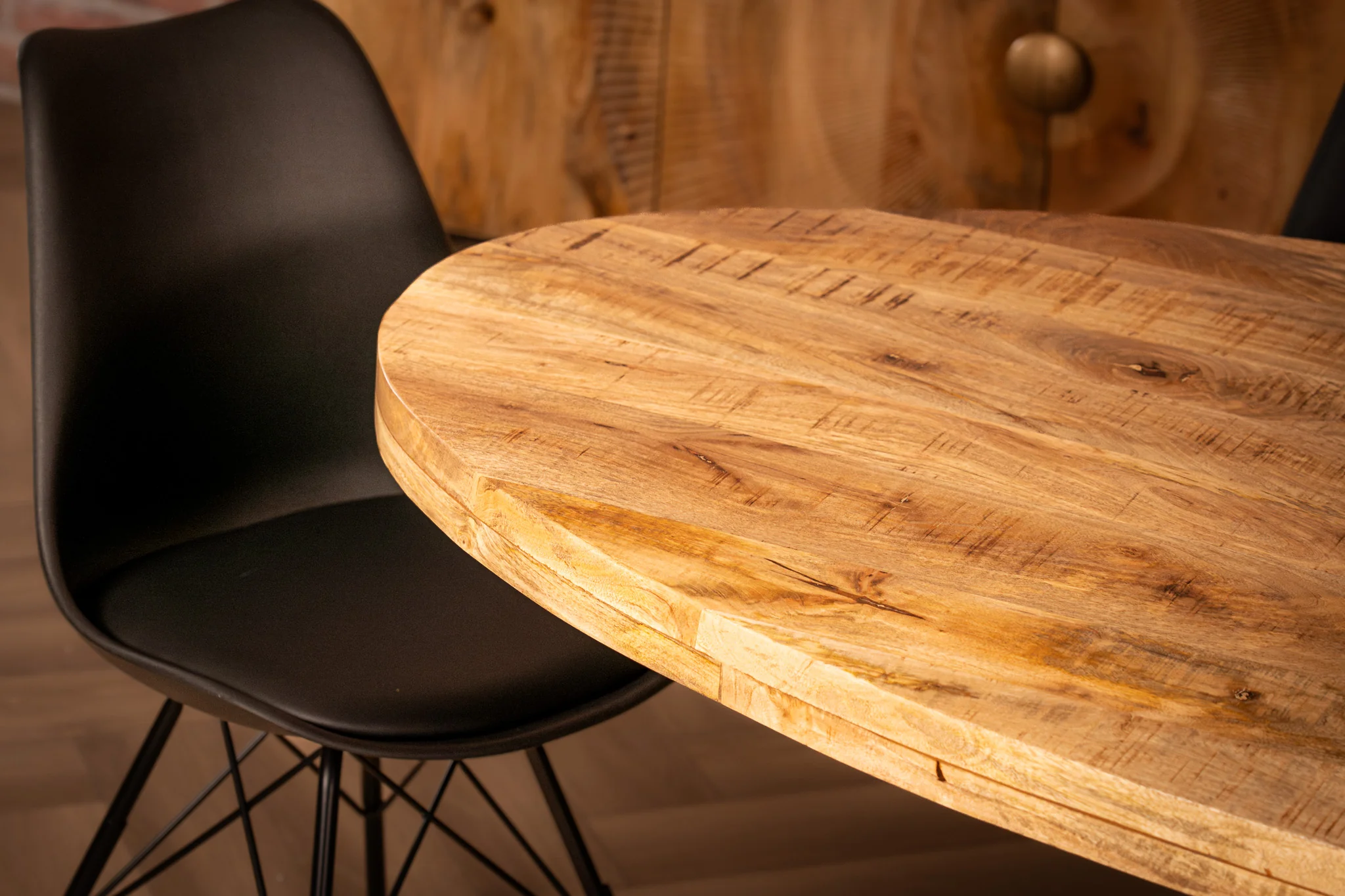 Solid Mango Wood Oval Dining Table 200cm – Galaxie Spider Frame - Image 5