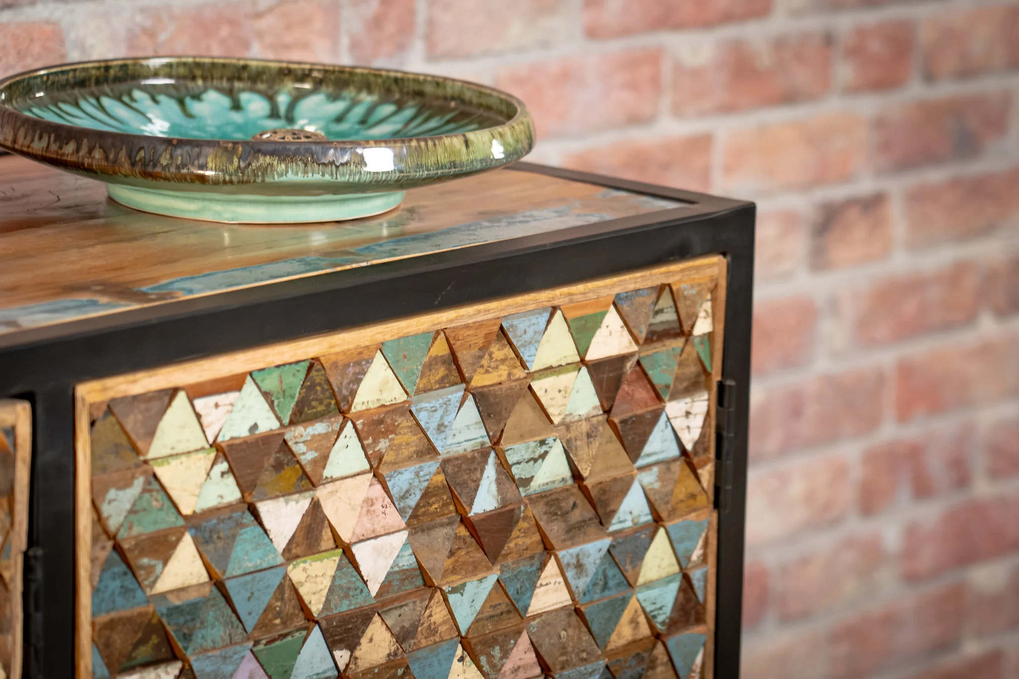 Recycled Mango Wood Sideboard with Black Metal Frame 160 cm – Iron Sky - Image 3