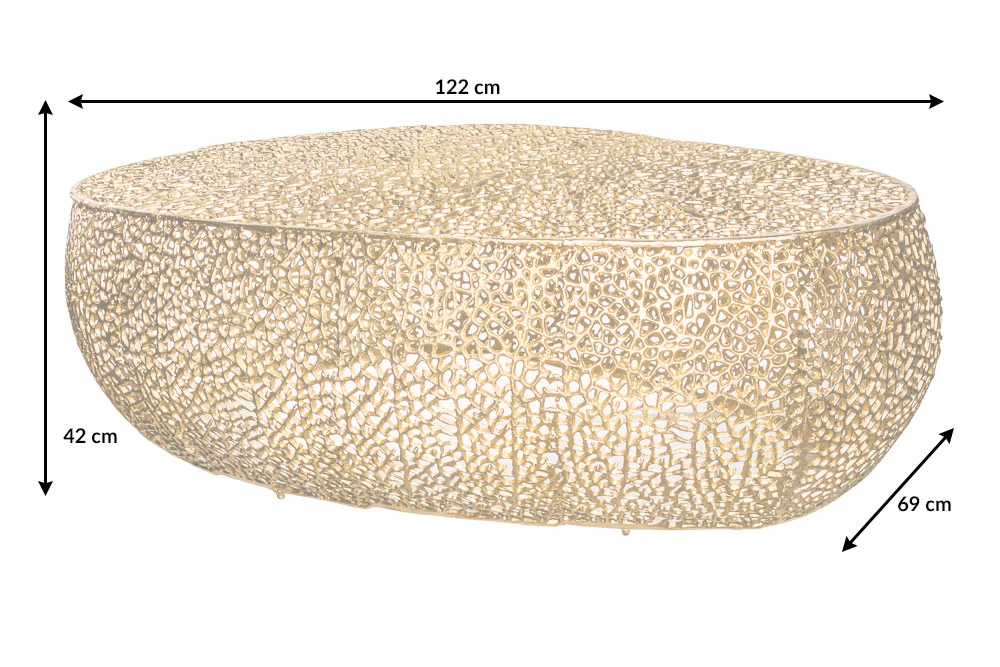 Aluminium Coffee Table Gold 120 cm – Golden Coral - Image 6