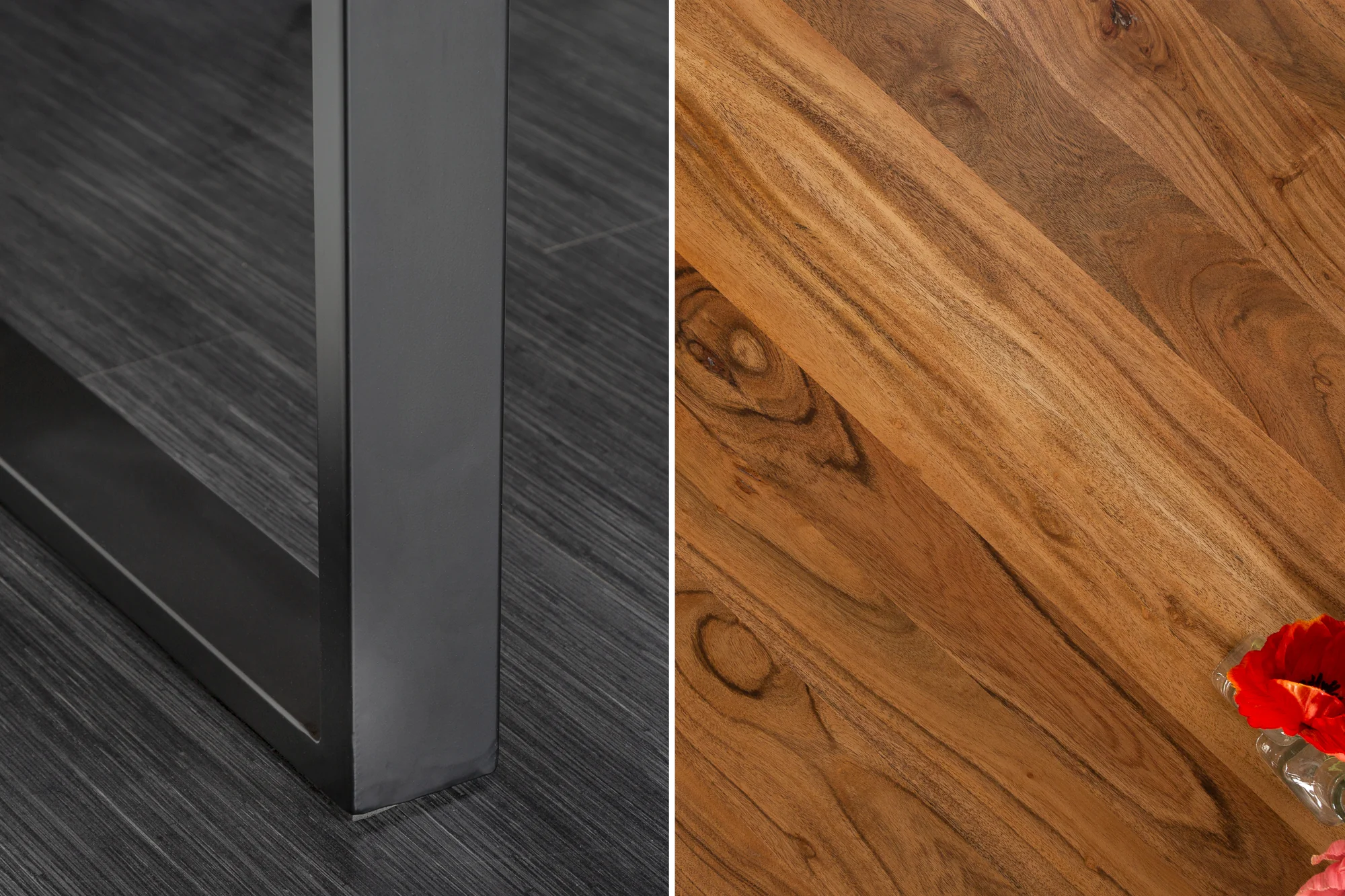 Solid Acacia Wood Tree Trunk Dining Table 180 cm – Mammut Skid Frame - Image 5