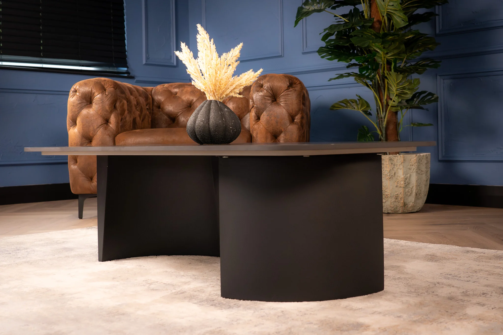 Sintered Stone Coffee Table Black Marble 135 cm – Marvellous - Image 3