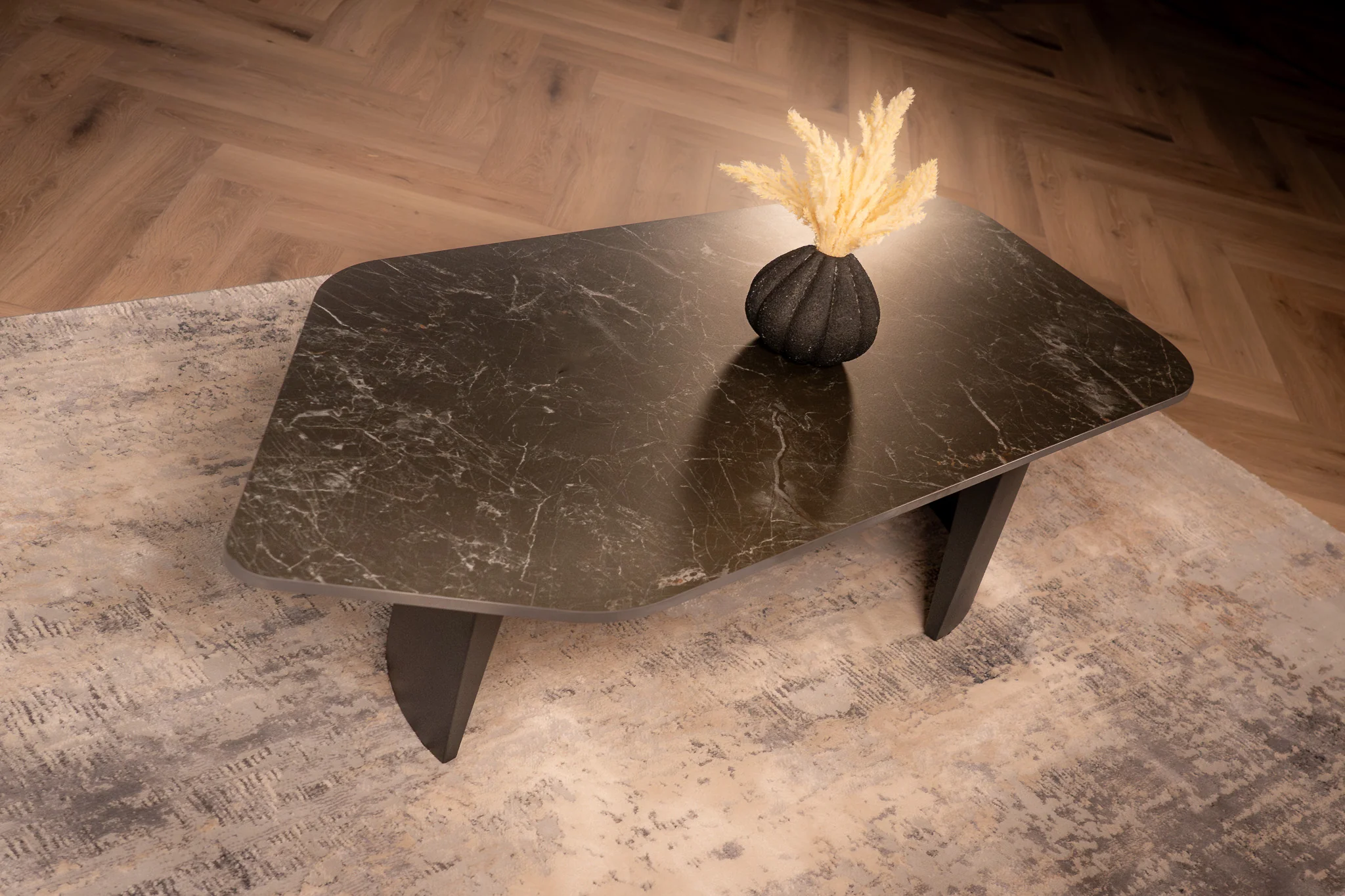 Sintered Stone Coffee Table Black Marble 135 cm – Marvellous - Image 4