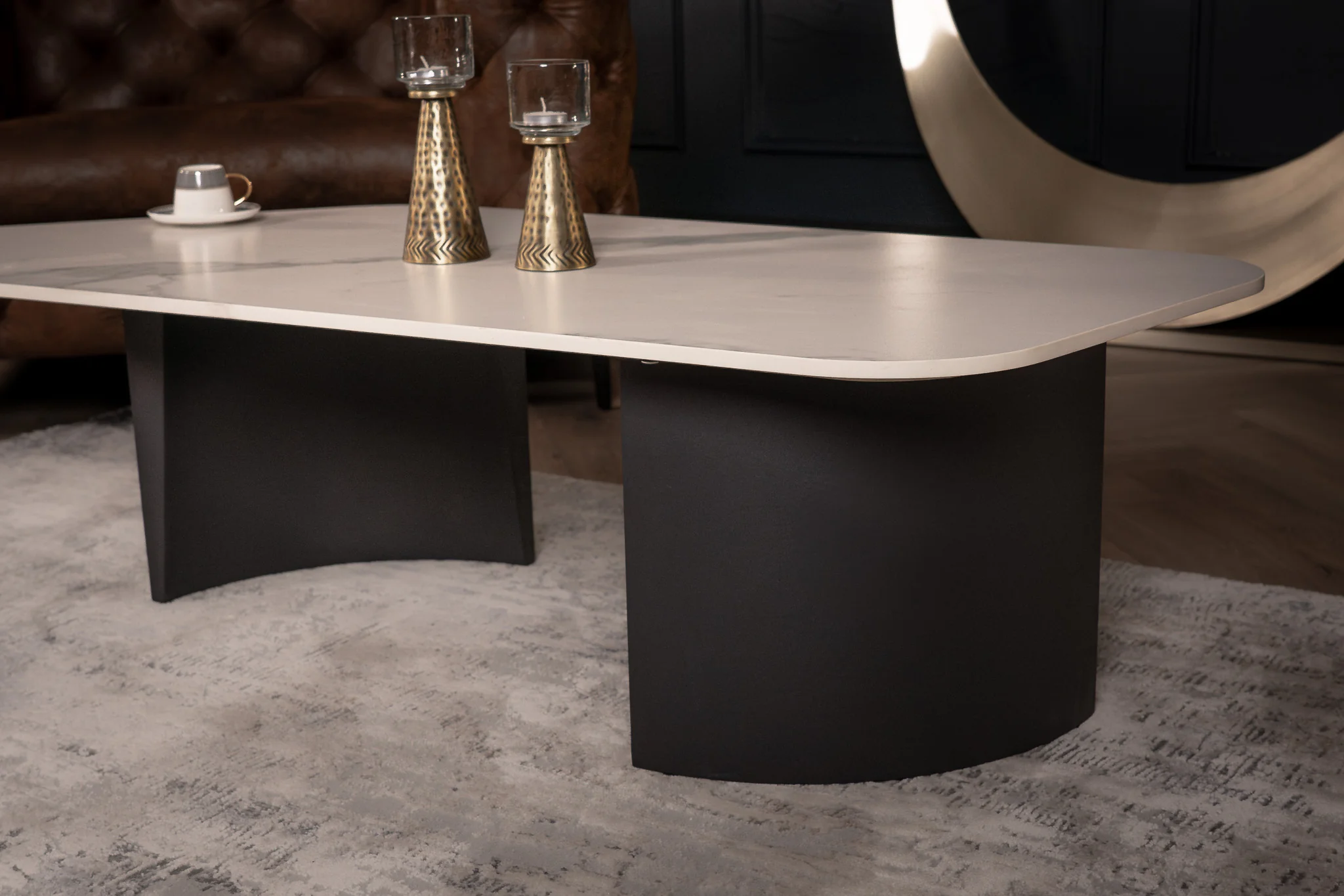 Sintered Stone Coffee Table White Marble 135 cm – Marvellous - Image 6