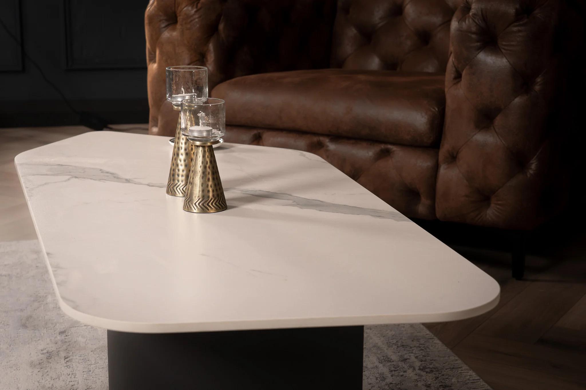 Sintered Stone Coffee Table White Marble 135 cm – Marvellous - Image 7