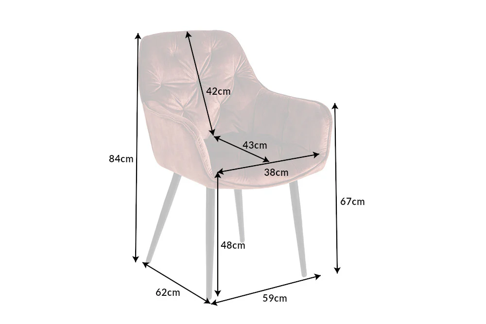 Velvet Dining Chair Brown Chesterfield – Milano - Image 5