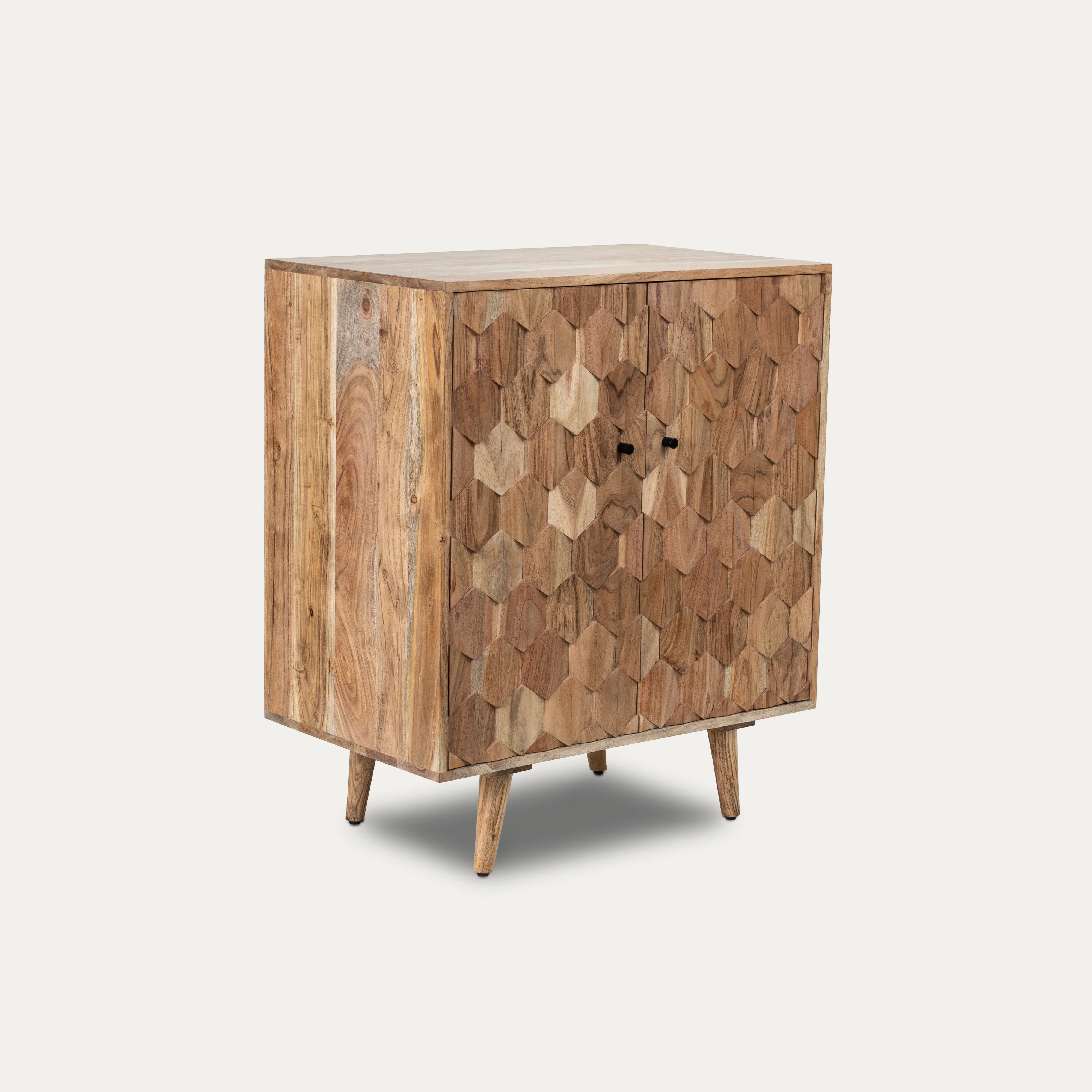 Solid Acacia Wood Bar Cabinet 76 cm – Hive Natural Brown - Image 11