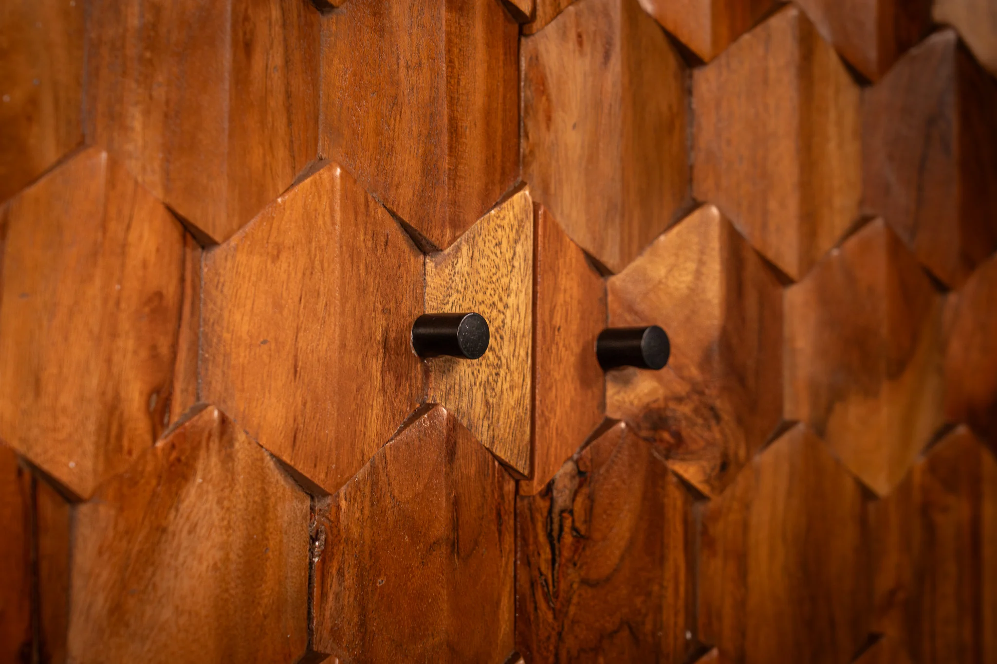 Solid Acacia Wood Bar Cabinet 76 cm – Hive Natural Brown - Image 6