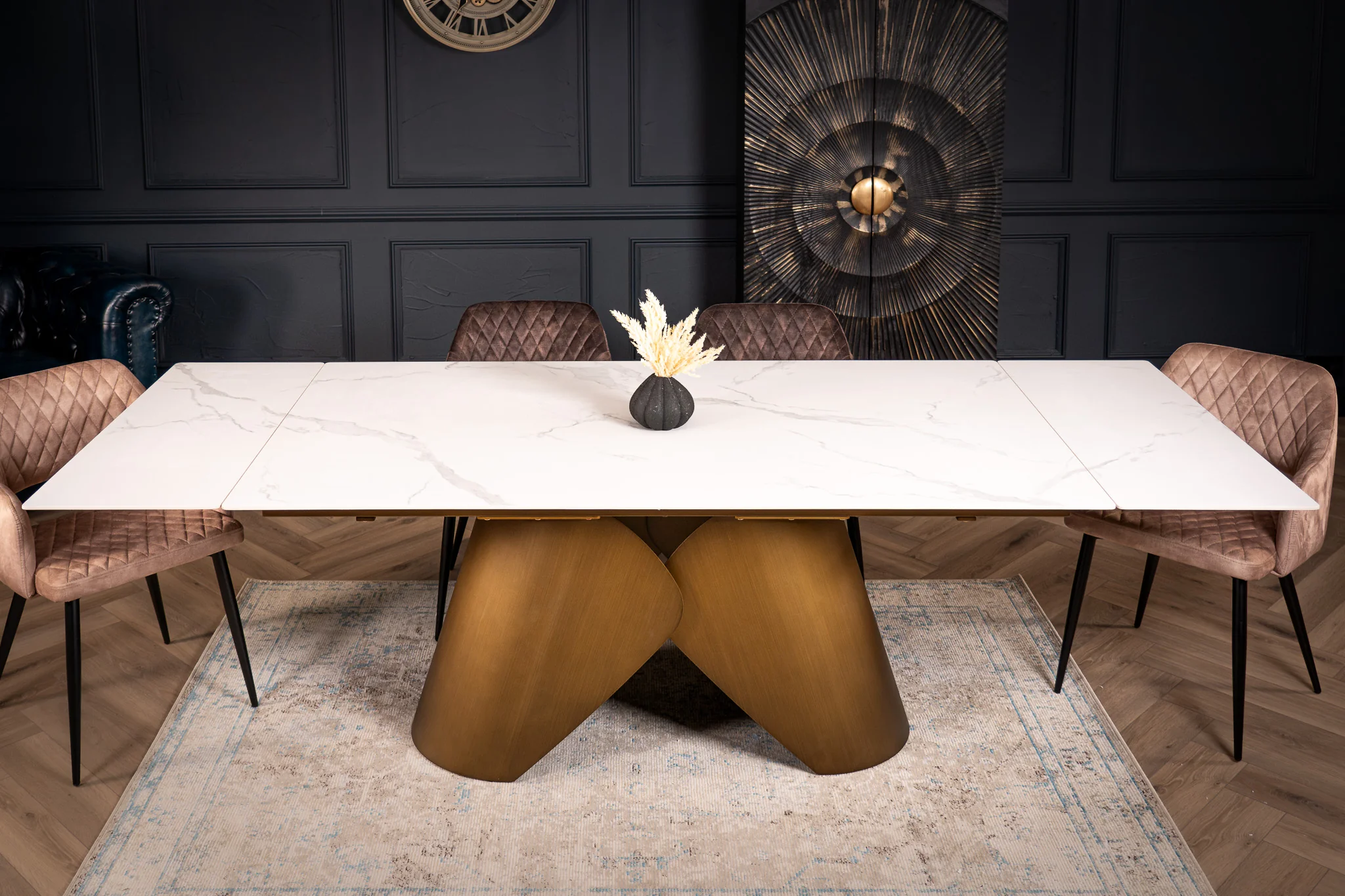 Extendable Sintered Stone Dining Table 180-260cm – Nemesis Italian White Marble - Image 3