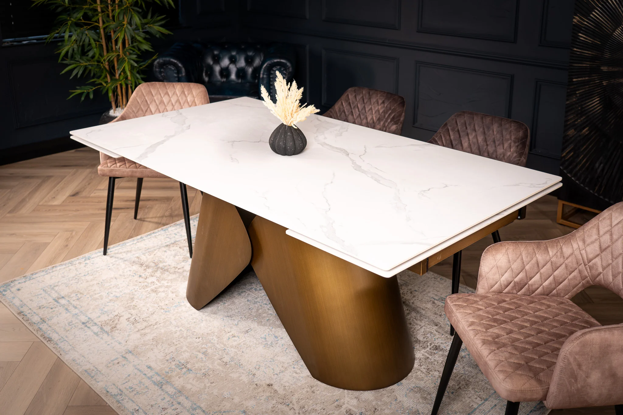 Extendable Sintered Stone Dining Table 180-260cm – Nemesis Italian White Marble - Image 5