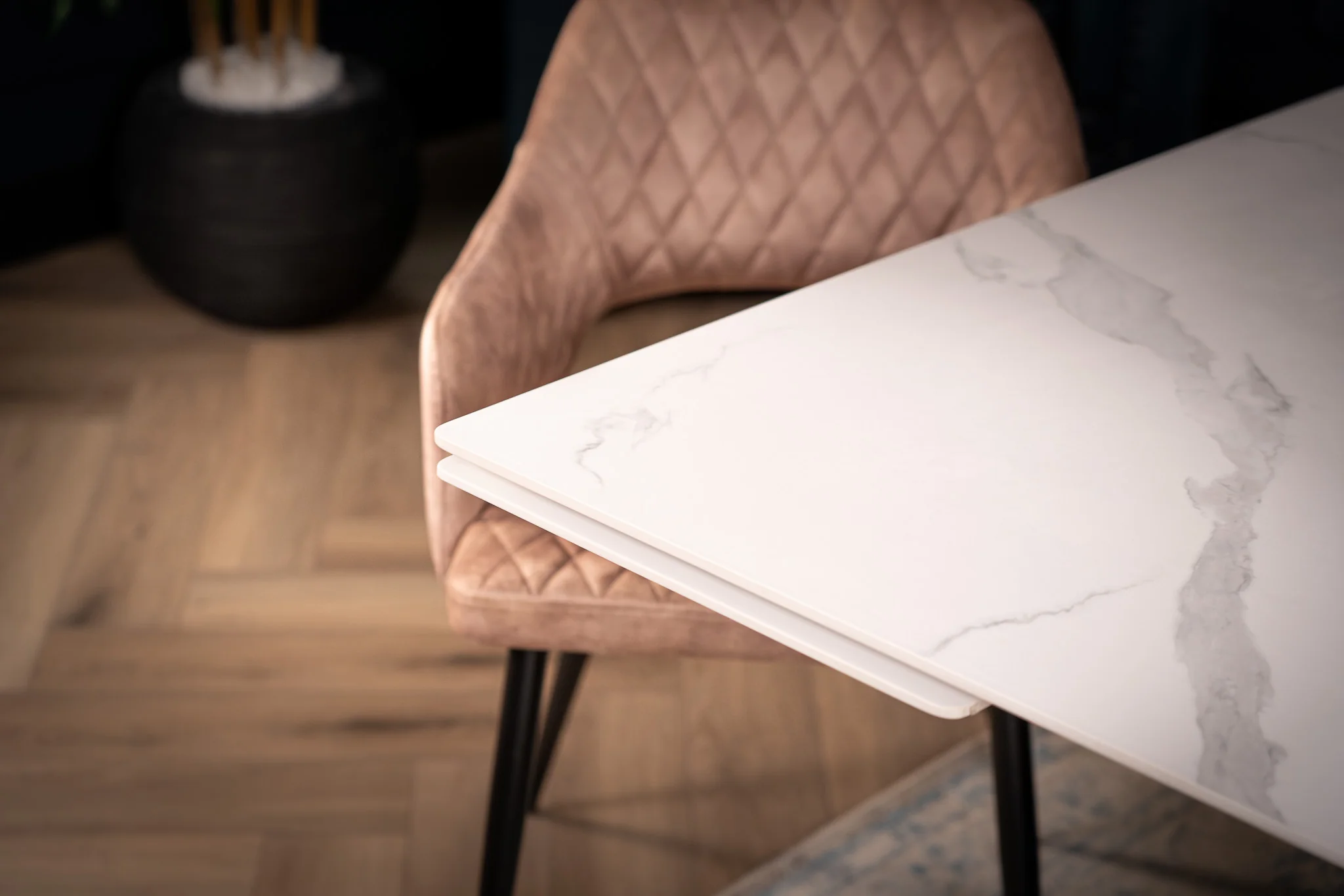 Extendable Sintered Stone Dining Table 180-260cm – Nemesis Italian White Marble - Image 8