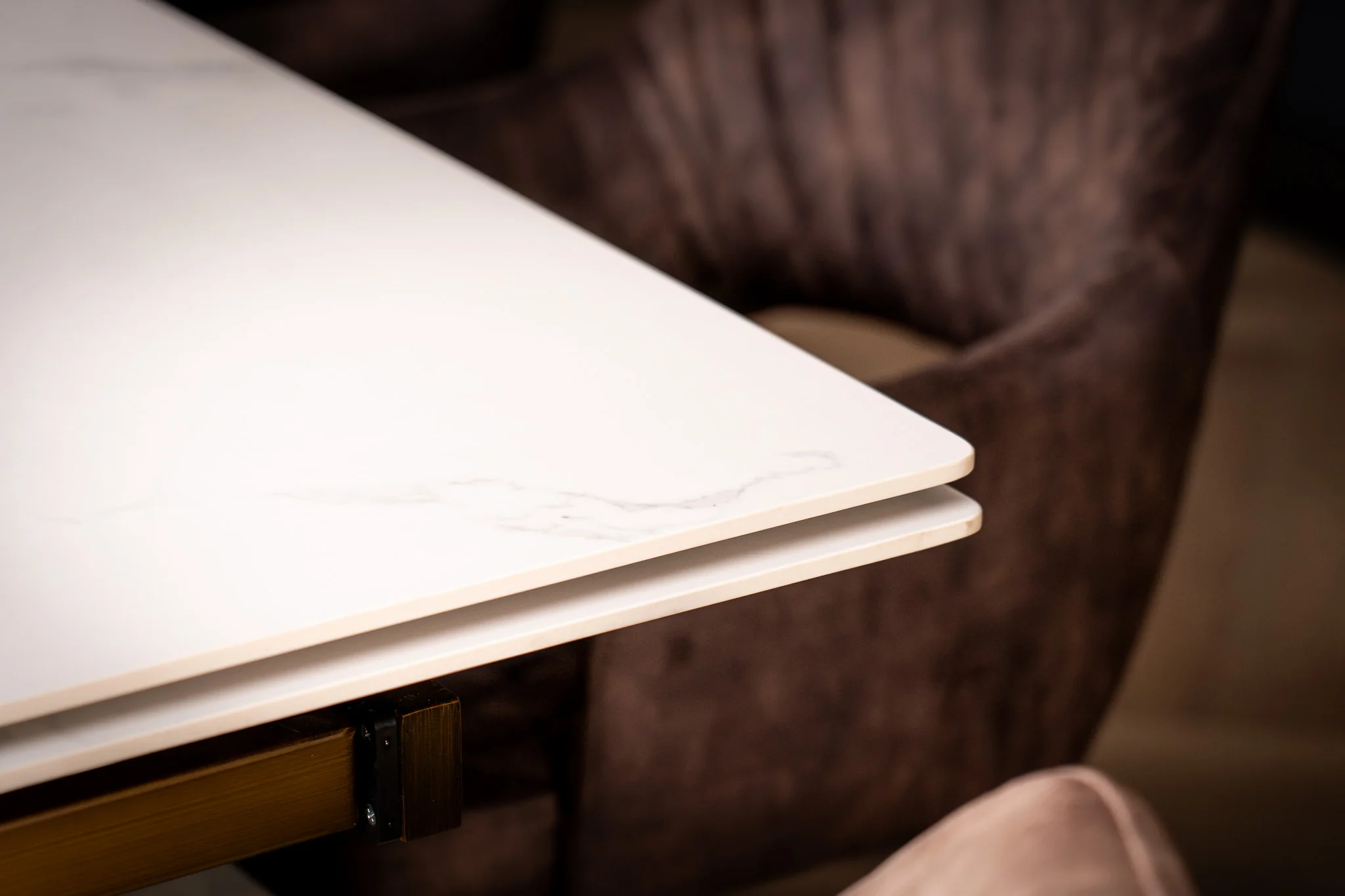 Extendable Sintered Stone Dining Table 180-260cm – Nemesis Italian White Marble - Image 9