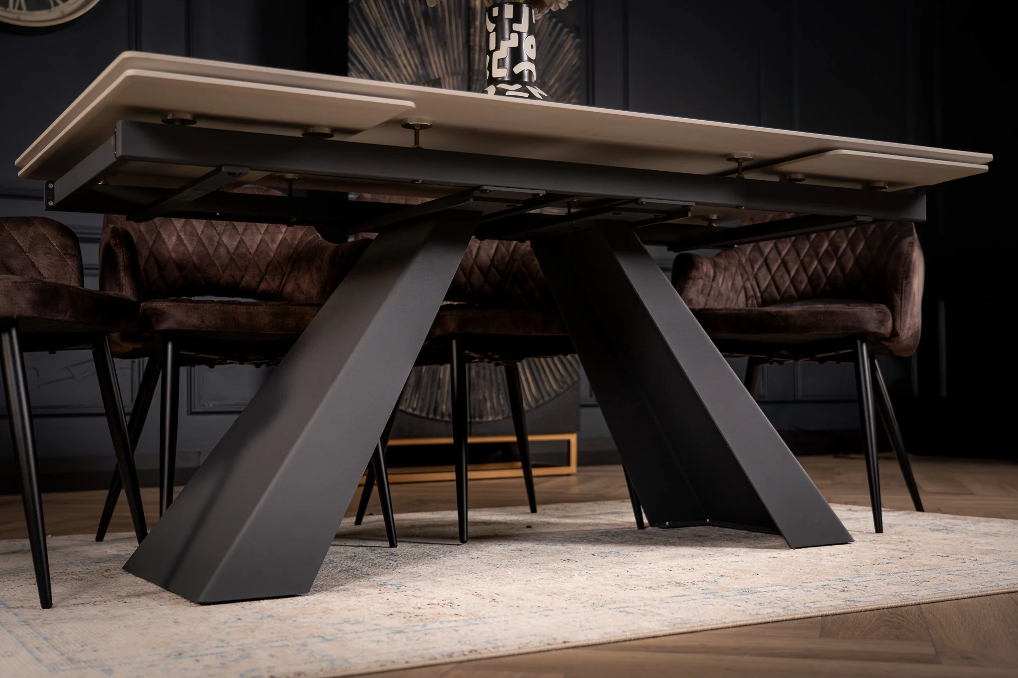 Extendable Sintered Stone Dining Table 160-240cm – Oasis White Marble - Image 7