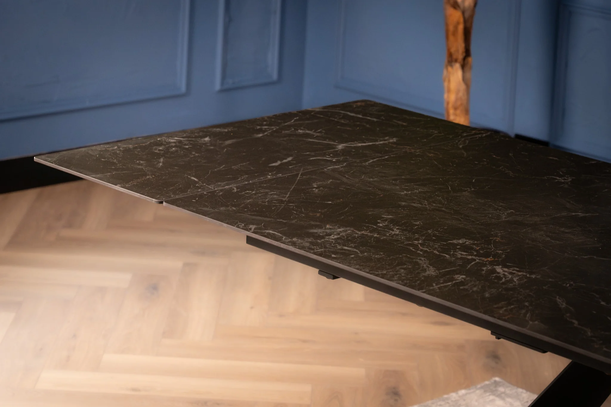 Extendable Sintered Stone Dining Table 180-260cm – Apollo Black Marble - Image 3