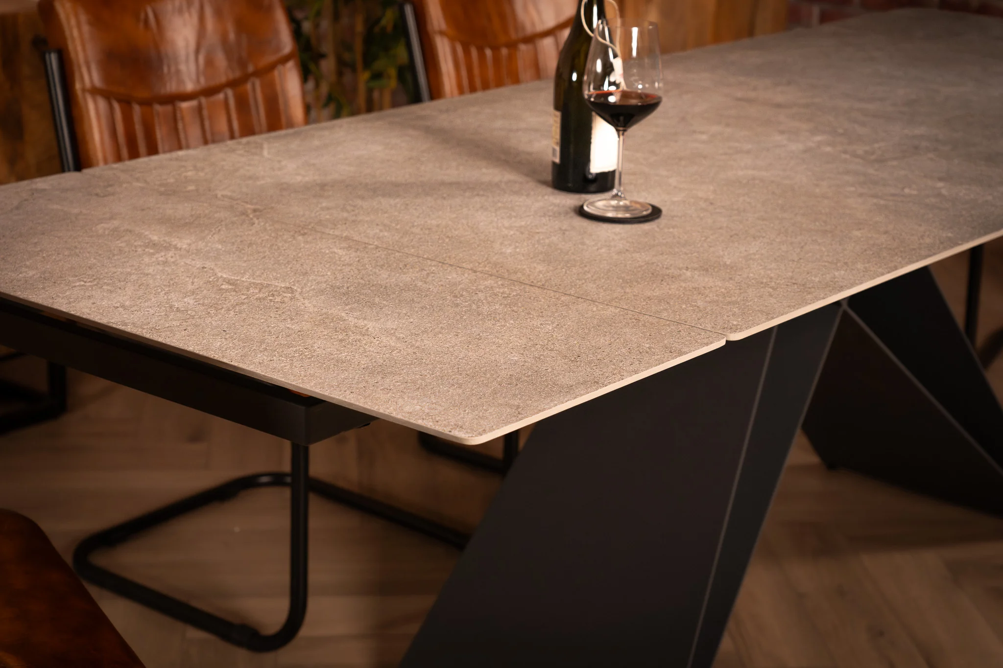 Extendable Sintered Stone Dining Table 180-260cm – Apollo Grey Concrete Look - Image 4